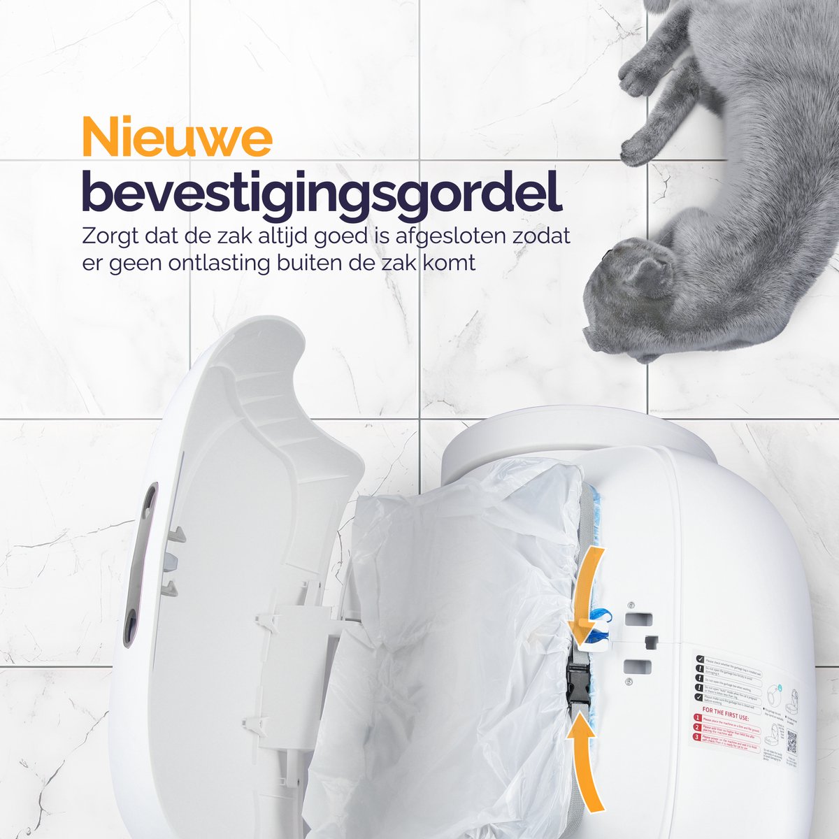 Miniatuur van productfoto 6 van Viervoeter Fresh 3 - Automatische Kattenbak – Zelfreinigend – Bedienen via App – 65L - incl matje en 3 rollen opvangzakjes - Silver