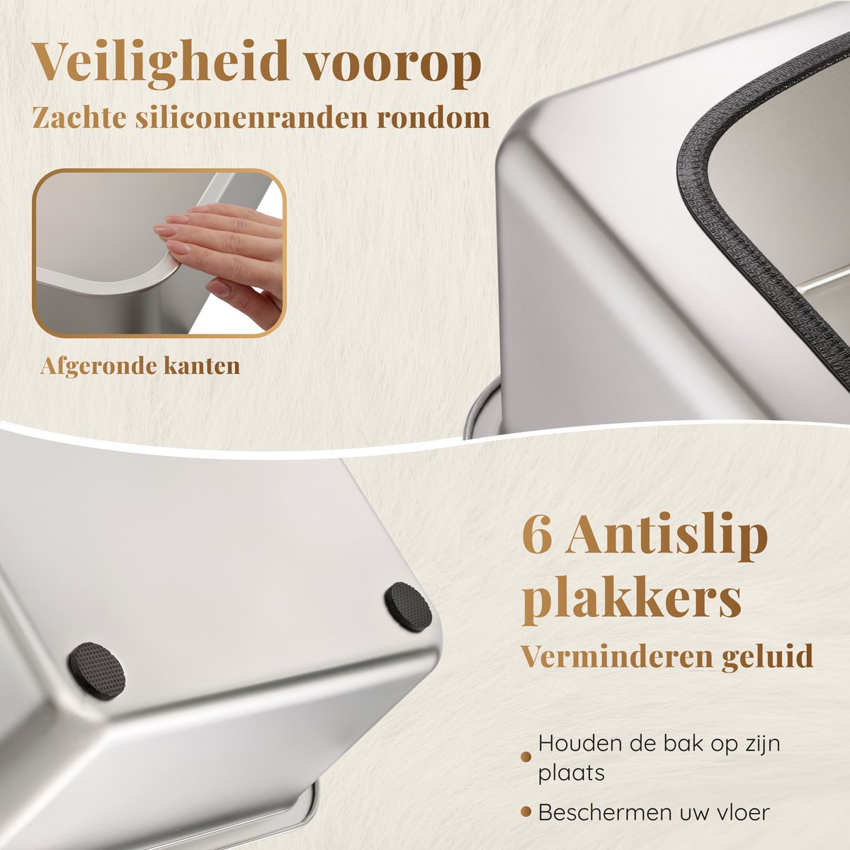 Miniatuur van productfoto 8 van Kattenbak RVS XXL – Gemakkelijk schoon te maken – Geurvrij, Lekvrij en Vlekvrij – 38L Inhoud – Roestvrijstalen Kattentoilet met hoge rand – Grote Kattenbak met Schep & Gritopvangmat – 60 × 40 × 32 cm