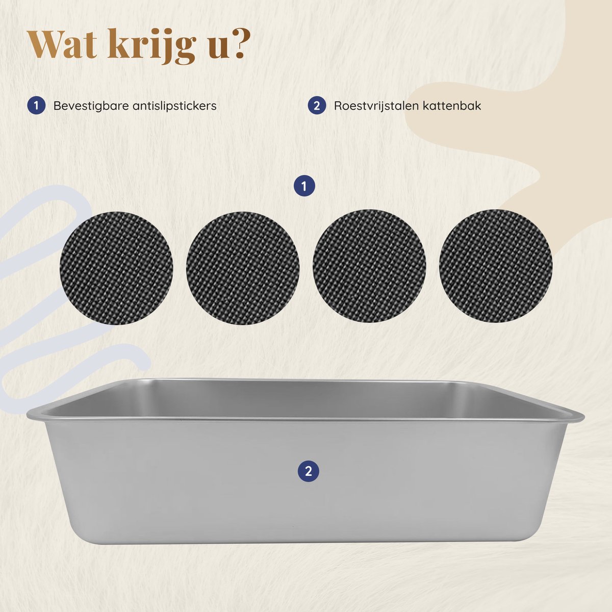 Miniatuur van productfoto 4 van Kattenbak RVS XXL – Gemakkelijk schoon te maken – Geurvrij, Lekvrij en Vlekvrij – 60x40x15cm – Roestvrijstalen Kattentoilet – Grote Kattenbak voor Katten en Konijnen