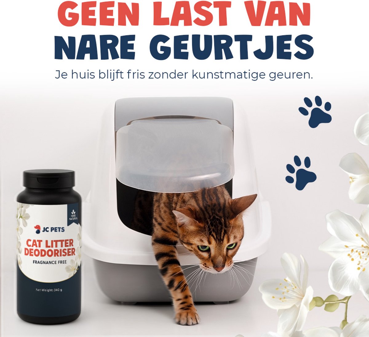 Miniatuur van productfoto 3 van JC Pets Kattenbak Geurverdrijver – Actieve Koolstof Geurabsorbeerder – Frisse Kattenbak Zonder Geurtjes – 350g Pot – Geschikt voor Automatische en Gewone Kattenbakken