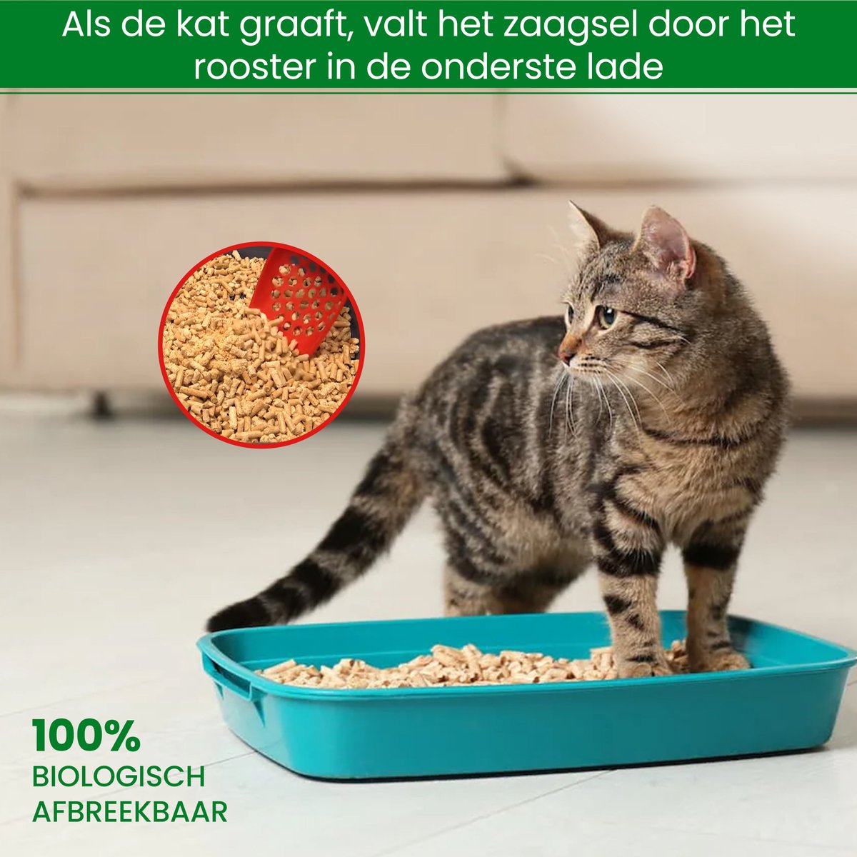 Miniatuur van productfoto 5 van Ustratics Houtkorrel Kattenbakvulling 2 x 10KG (20kg - 40L) - 100% Natuurlijk