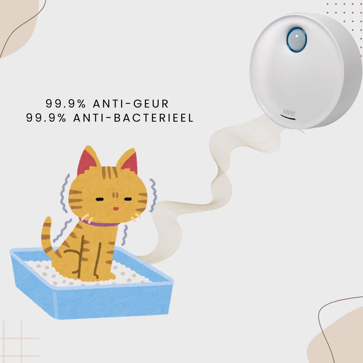 Miniatuur van productfoto 7 van HSNL® Kattenbak Geurverdrijver - Kattenbak Geurverwijderaar - Katten Geurverwijderaar - Oplaadbaar - Extra Stil <20DB