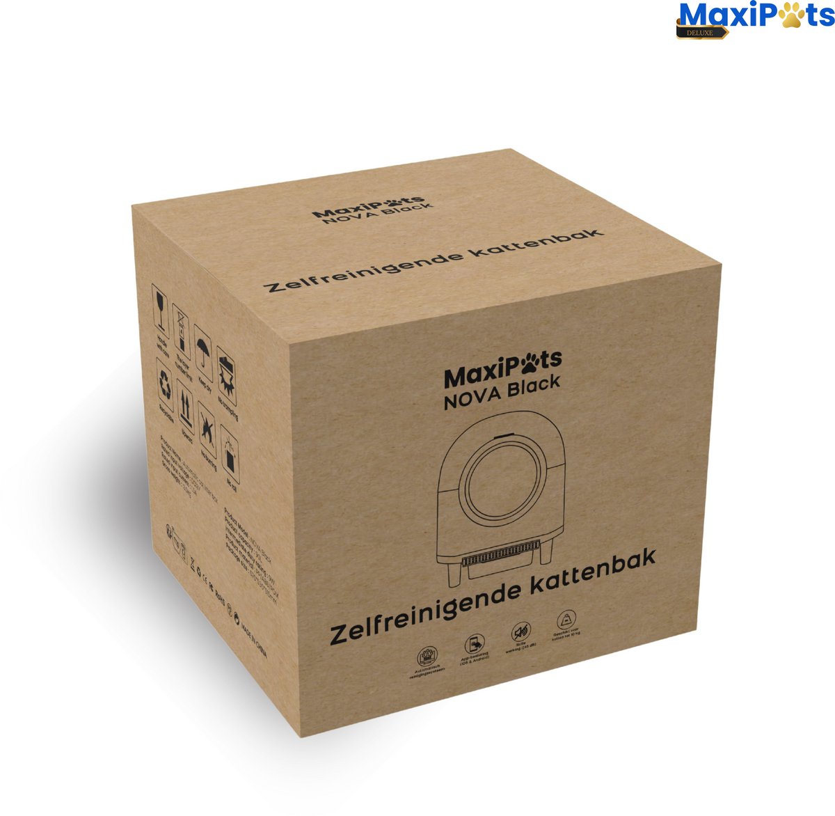 Miniatuur van productfoto 4 van Maxipets® NOVA Black - Automatische Kattenbak Zelfreinigend - Elektrische & Zelfreinigende kattenbak - 80L XXL - incl. Kattenbaktrap, App & Zakken - Zwart