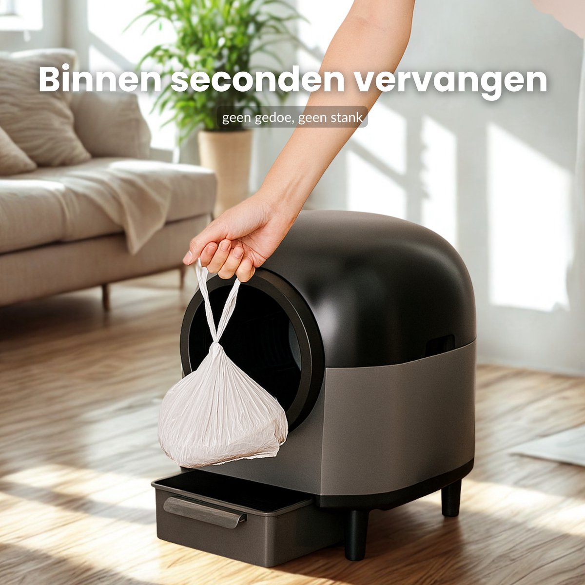 Miniatuur van productfoto 4 van 4 rollen Maxipets® kattenbakzakken voor Maxipets® NOVA black kattenbak Zelfreinigend – Automatische kattenbakzakken – 15 stuks per rol