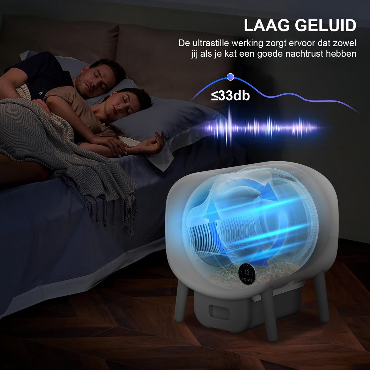Miniatuur van productfoto 3 van Zelfreinigende Kattenbak - Grote Capaciteit Automatische Kattenbak -XXL 95L -Electrische Kattenbak- Incl. App-Met Kattenbakmat en 1 rollen opvangzakjes