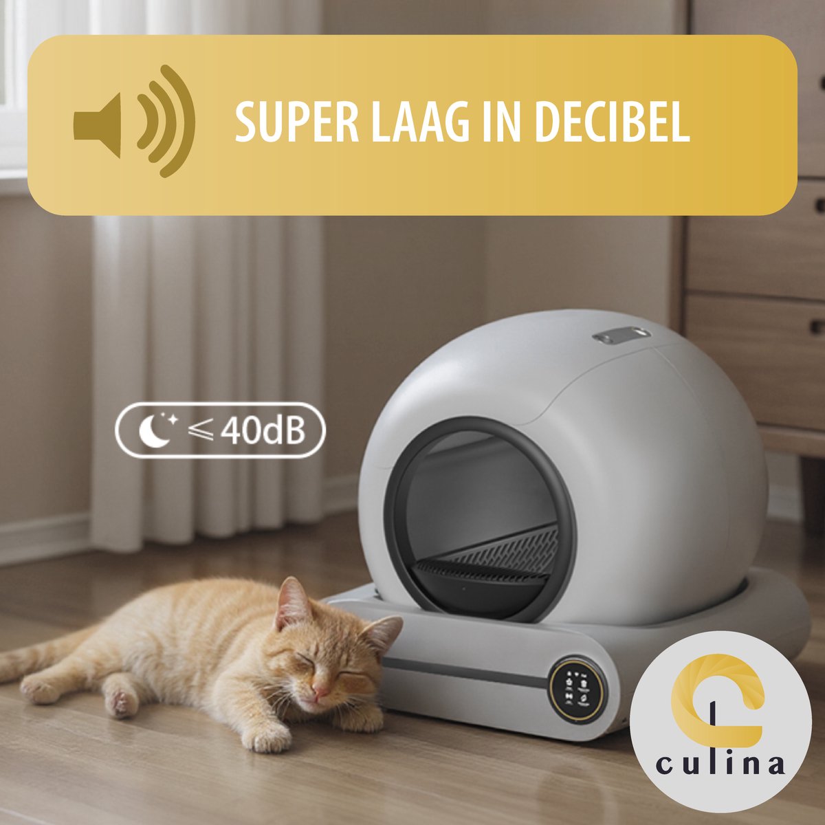 Miniatuur van productfoto 3 van Culina Nova 2 Zelfreinigende kattenbak - Elektrische Kattenbak - Automatische Kattenbak - Grey/Black Edition - Gratis Extra Accessoires