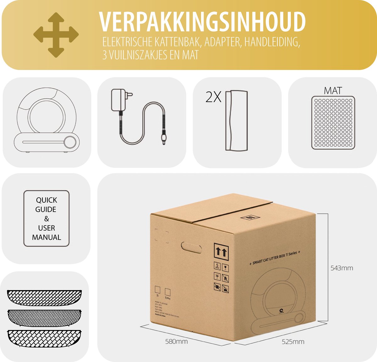 Miniatuur van productfoto 6 van Culina Nova 2 Zelfreinigende kattenbak - Elektrische Kattenbak - Automatische Kattenbak - Grey/Black Edition - Gratis Extra Accessoires