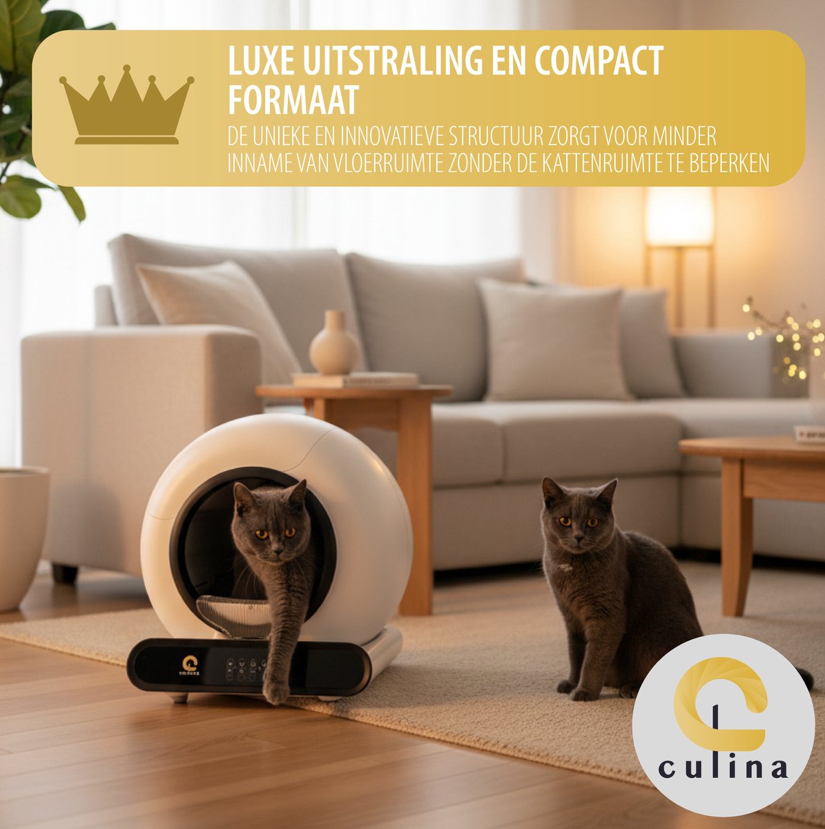 Miniatuur van productfoto 3 van Culina Ultra 2 Zelfreinigende kattenbak - Elektrische Kattenbak - Automatische Kattenbak - Black Edition - Inclusief Mat en Extra Accessoires