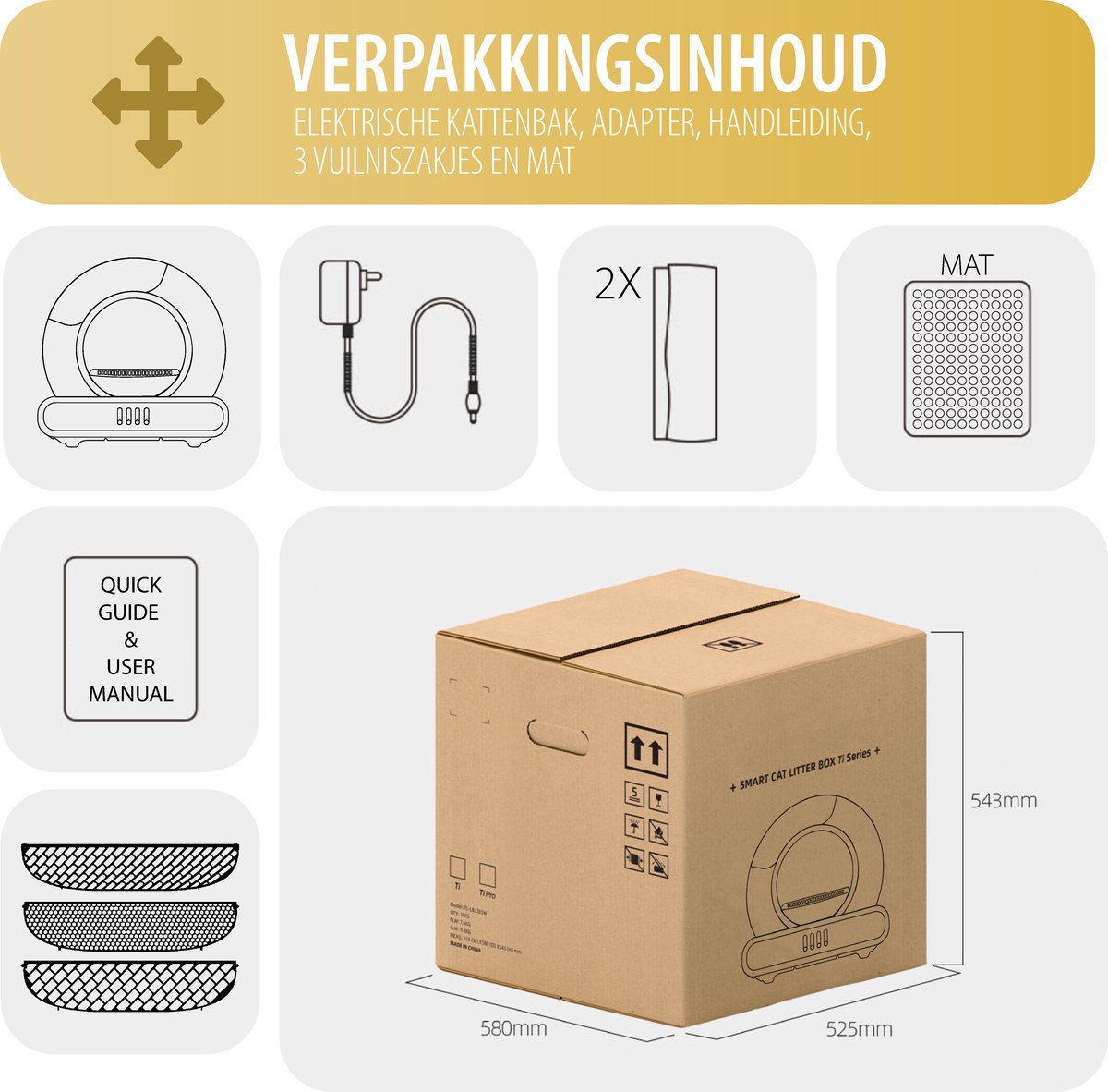 Miniatuur van productfoto 8 van Culina Ultra 2 Zelfreinigende kattenbak - Elektrische Kattenbak - Automatische Kattenbak - Black Edition - Inclusief Mat en Extra Accessoires