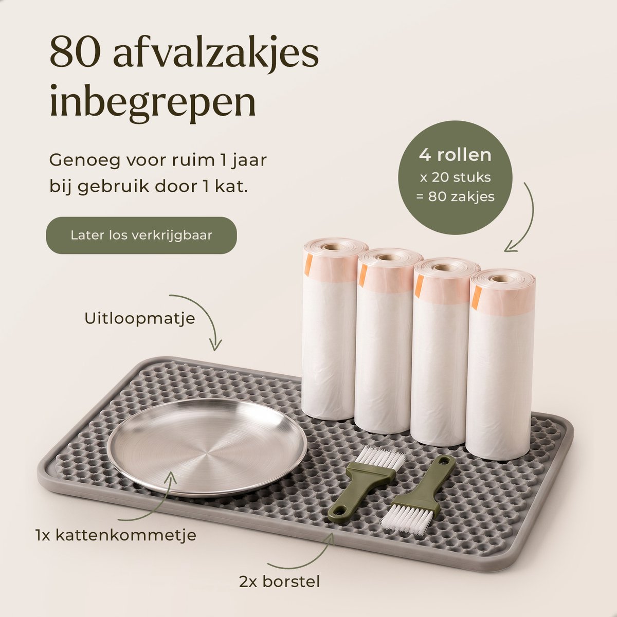 Miniatuur van productfoto 5 van Automatische Kattenbak met App - Zelfreinigende Kattenbak - 65L - WiFi - Geschikt Voor Meerdere Katten - Incl. 80 Kattenbakzakken & Accessoires - CONAMOR