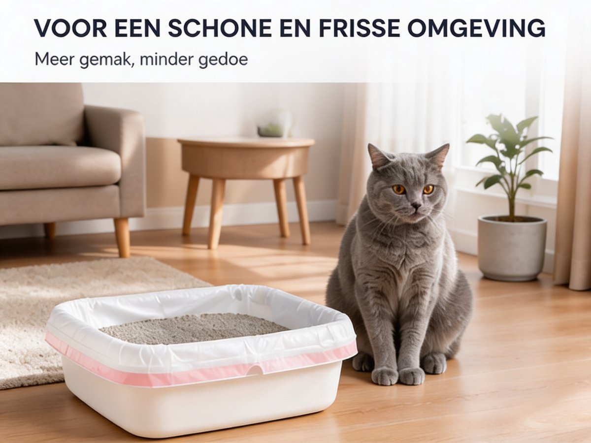 Miniatuur van productfoto 4 van Kattenbakzakken met Trekband – 40 Stuks – Extra Sterk – Scheurvast – 4 Rollen