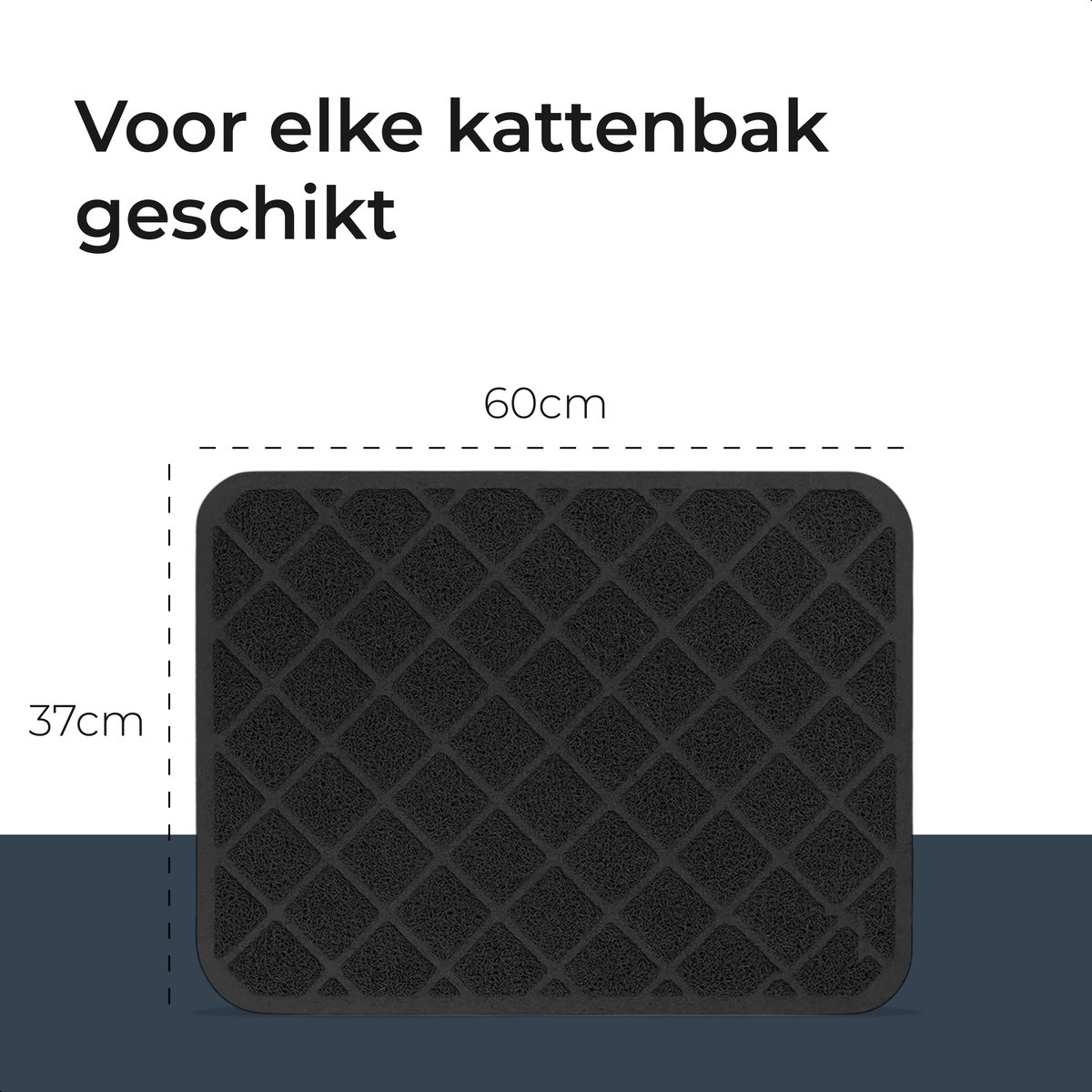 Miniatuur van productfoto 3 van Dutchwide Uitloopmat Kattenbak - 37 × 60 cm - Mat - Kattentoilet - Cat Litter - Geschikt voor automatische - Zelfreinigende kattenbak - Zwart - kattenmat