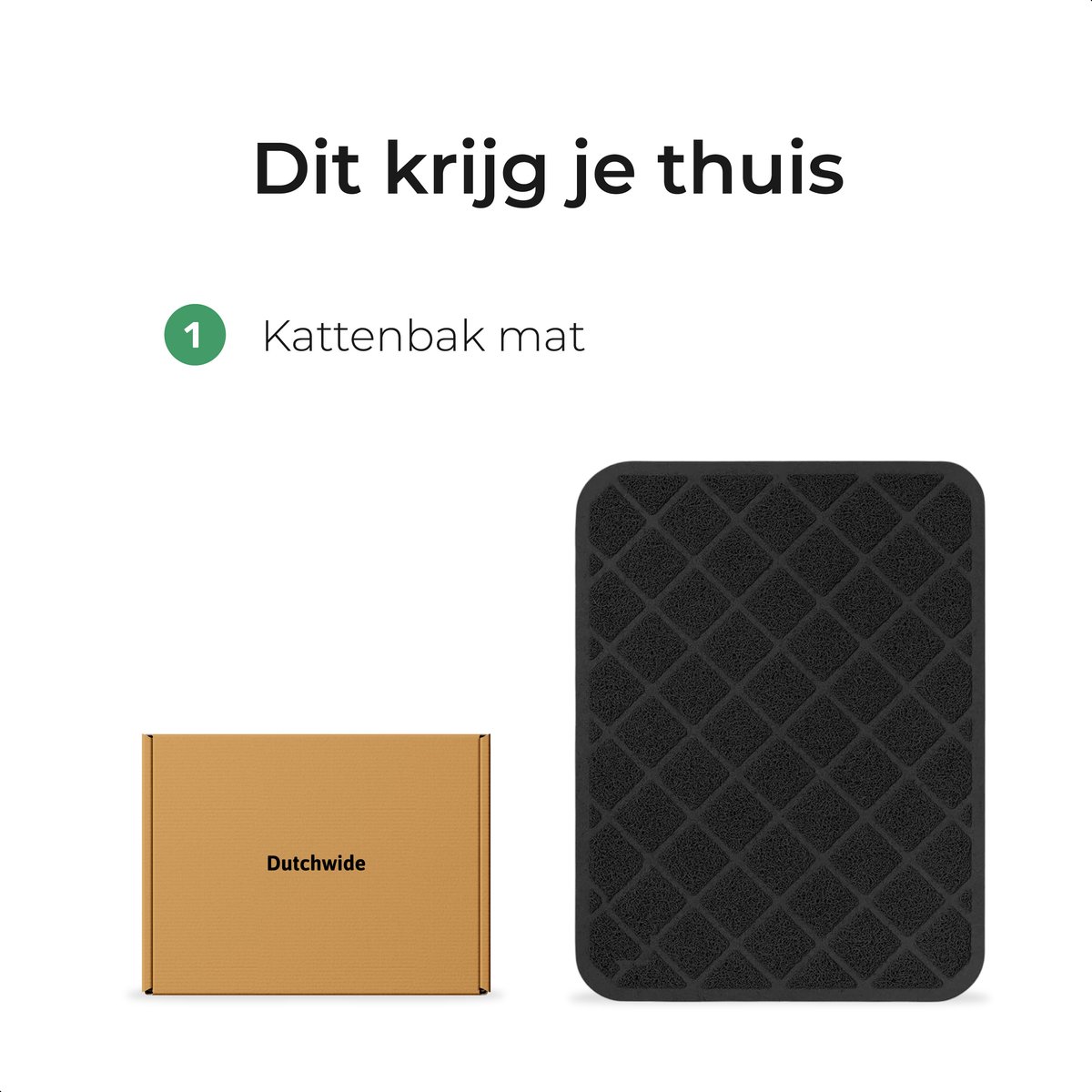 Miniatuur van productfoto 6 van Dutchwide Uitloopmat Kattenbak - 37 × 60 cm - Mat - Kattentoilet - Cat Litter - Geschikt voor automatische - Zelfreinigende kattenbak - Zwart - kattenmat