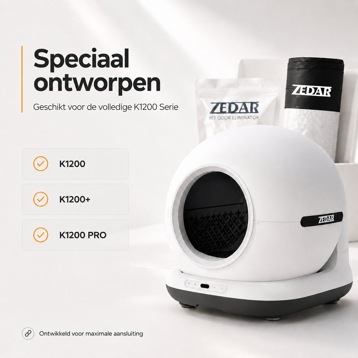 Miniatuur van productfoto 6 van 5 rollen Zedar Kattenbakzakken voor Zedar K1200 & K900 Kattenbak Zelfreinigend – Automatische kattenbakzakken – 15 stuks per rol