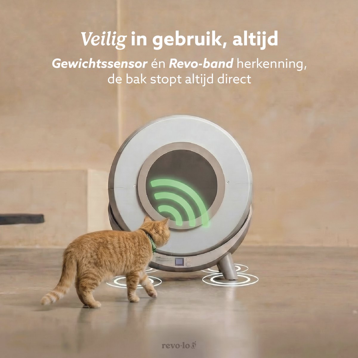 Miniatuur van productfoto 11 van Revo-loo One - Automatische Zelfreinigende Kattenbak XXL - Kattentoilet - 80 L - RFID Kattenherkenning - incl. Kattenbakmat & 4x Zakken