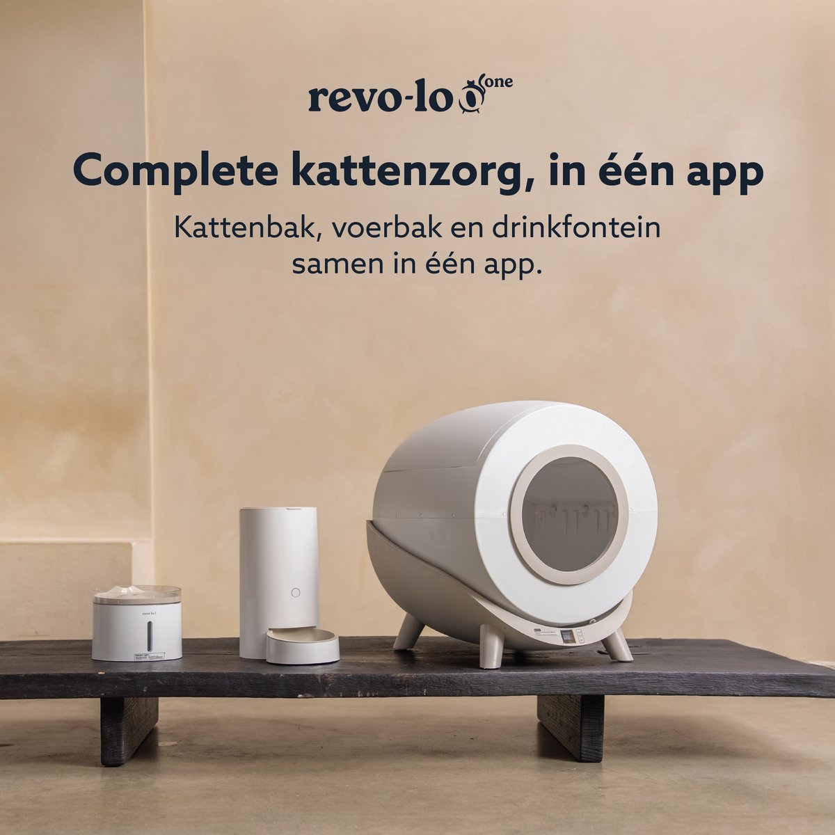 Miniatuur van productfoto 6 van Revo-loo One - Automatische Zelfreinigende Kattenbak XXL - Kattentoilet - 80 L - RFID Kattenherkenning - incl. Kattenbakmat & 4x Zakken