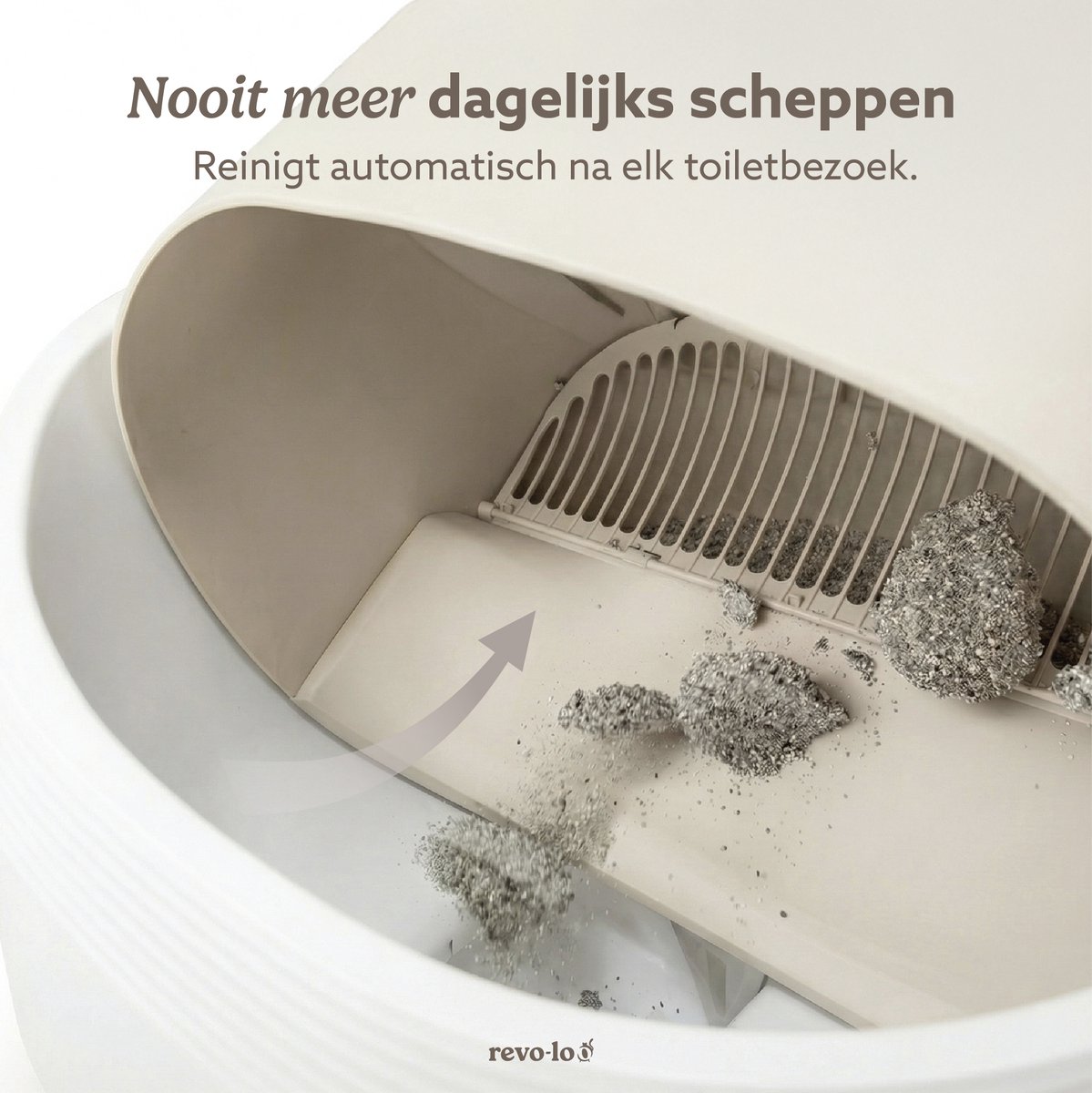 Miniatuur van productfoto 11 van Revo-loo Open - Automatische Zelfreinigende Kattenbak - Open Instapdesign - Kattentoilet - incl. Uitloopmat & Afvalzakken