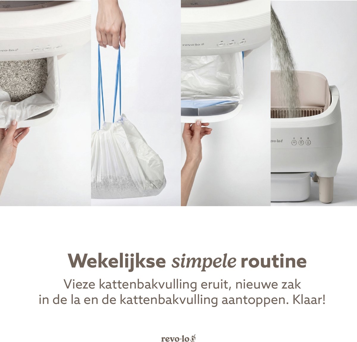 Miniatuur van productfoto 5 van Revo-loo Open - Automatische Zelfreinigende Kattenbak - Open Instapdesign - Kattentoilet - incl. Uitloopmat & Afvalzakken