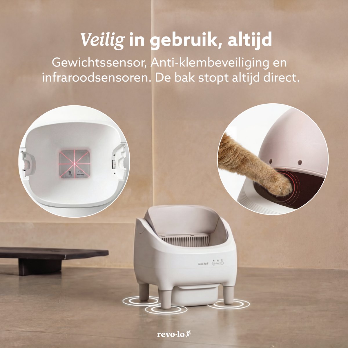Miniatuur van productfoto 6 van Revo-loo Open - Automatische Zelfreinigende Kattenbak - Open Instapdesign - Kattentoilet - incl. Uitloopmat & Afvalzakken