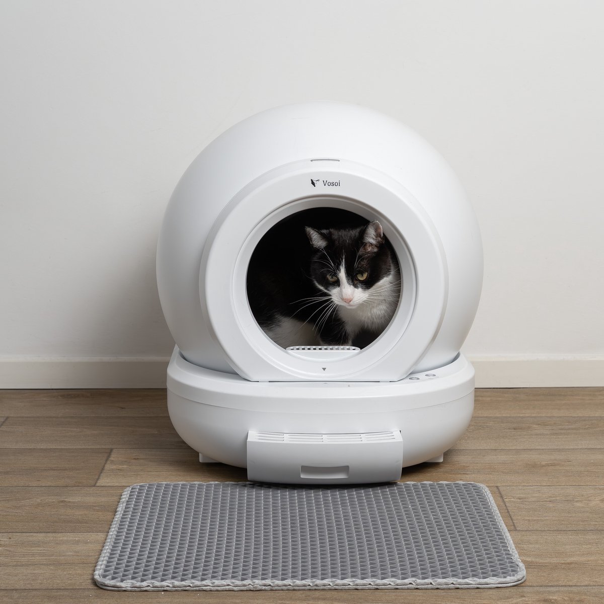 Miniatuur van productfoto 10 van Vosoi Automatische Kattenbak - Zelfreinigende Kattenbak - Bedienen via App - Inc. matje met 5 rollen opvangzakjes en 2 geurfilters - 65L