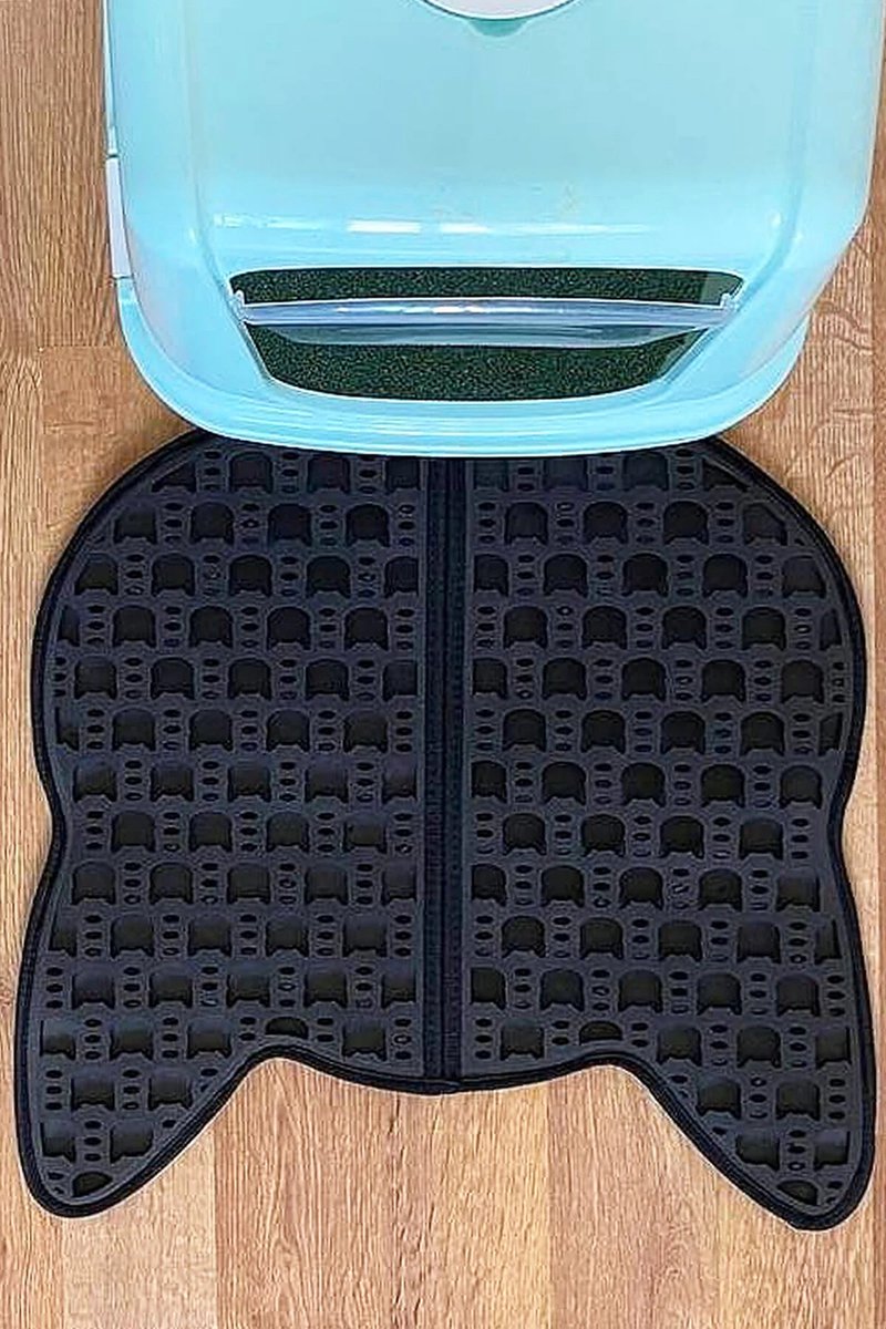 Miniatuur van productfoto 8 van CUBEXCOM® Kattenbakmat XXL, 75 x 70 cm, Kattenbakmat Grit Opvanger, Kattenbakonderlegger, Dubbellaags, Urine En Waterdicht EVA-Materiaal, Kattenkopdesign, Beschermt Vloer En Tapijt, Gemakkelijk Te Reinigen, Groot Formaat, Grijs