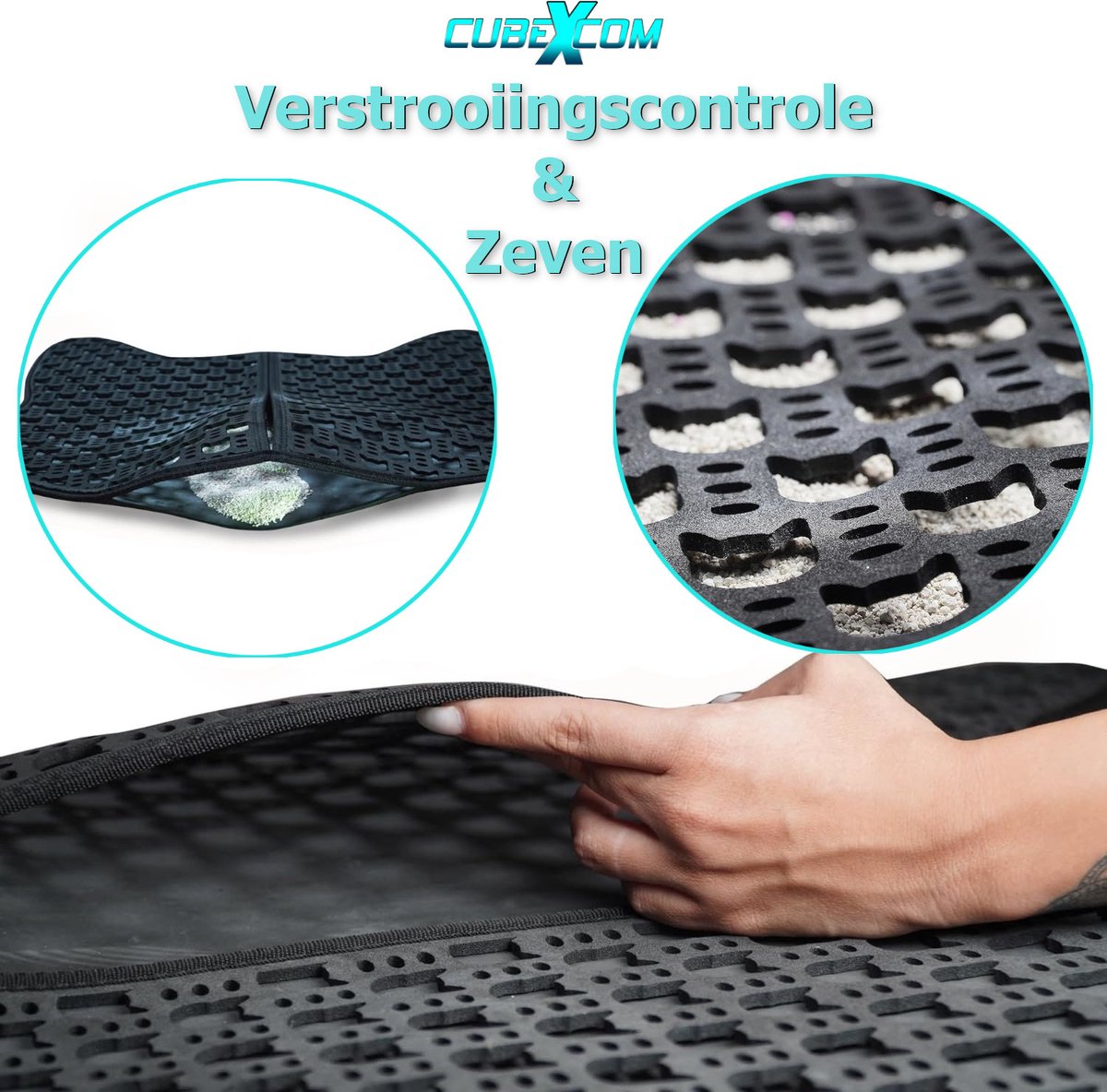 Miniatuur van productfoto 9 van CUBEXCOM® Kattenbakmat XXL, 75 x 70 cm, Kattenbakmat Grit Opvanger, Kattenbakonderlegger, Dubbellaags, Urine En Waterdicht EVA-Materiaal, Kattenkopdesign, Beschermt Vloer En Tapijt, Gemakkelijk Te Reinigen, Groot Formaat, Grijs