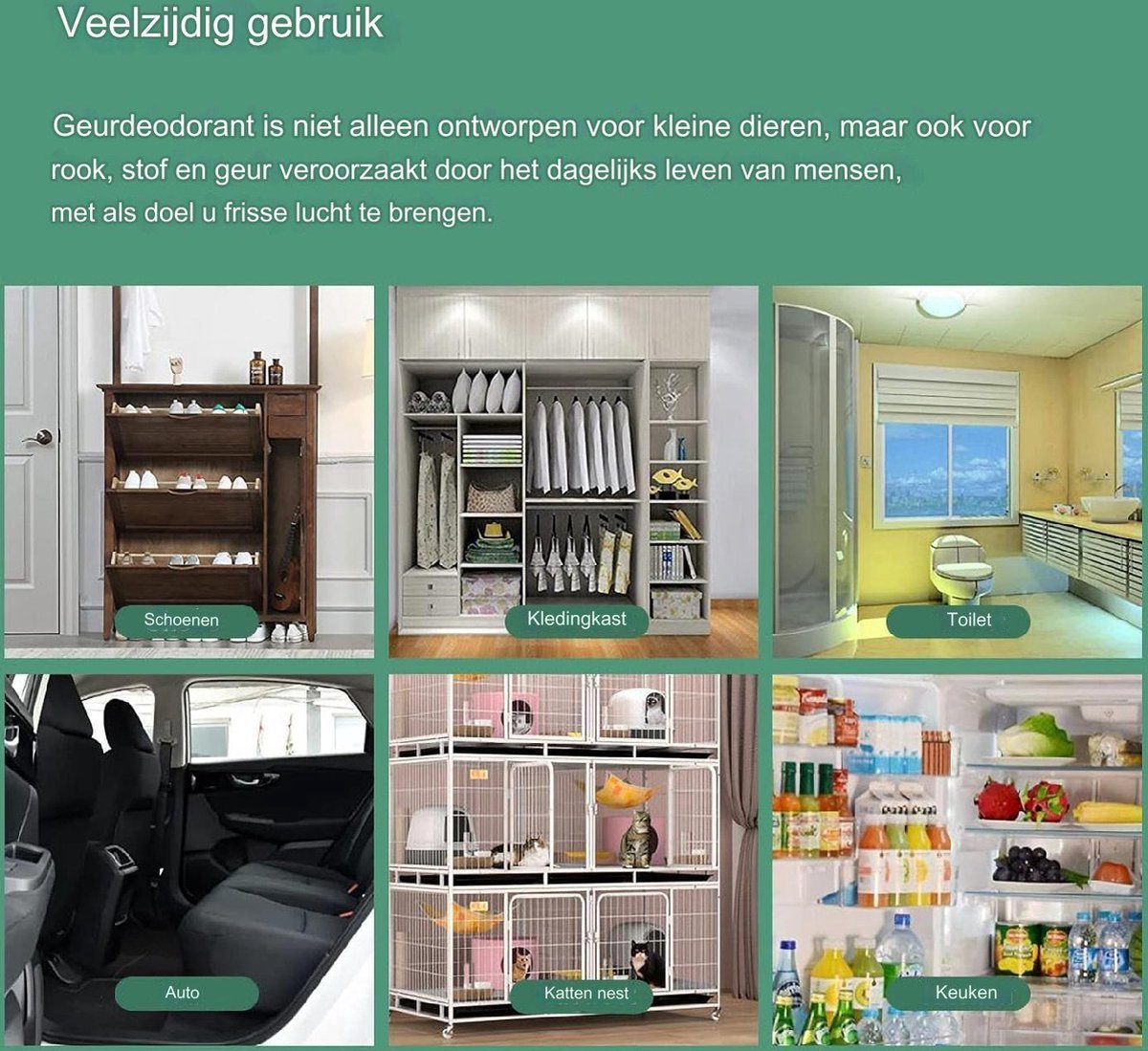 Miniatuur van productfoto 4 van Kattenbak ontgeurder - Kattentoilet-deodorator - Geurverwijderaar voor huisdieren - Neutralisator - Voor alle soorten kleine ruimtes, koelkast, badkamer, batterij niet inbegrepen (A05)