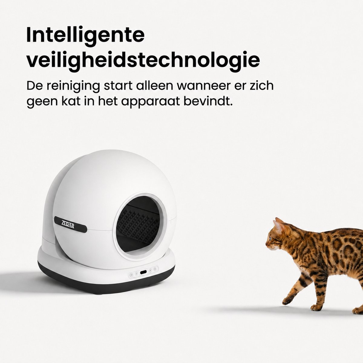 Miniatuur van productfoto 8 van Automatische Kattenbak - Zelfreinigende Kattenbak - Inclusief App - Met kattenbakmat en 8 rollen opvangzakjes - Zedar