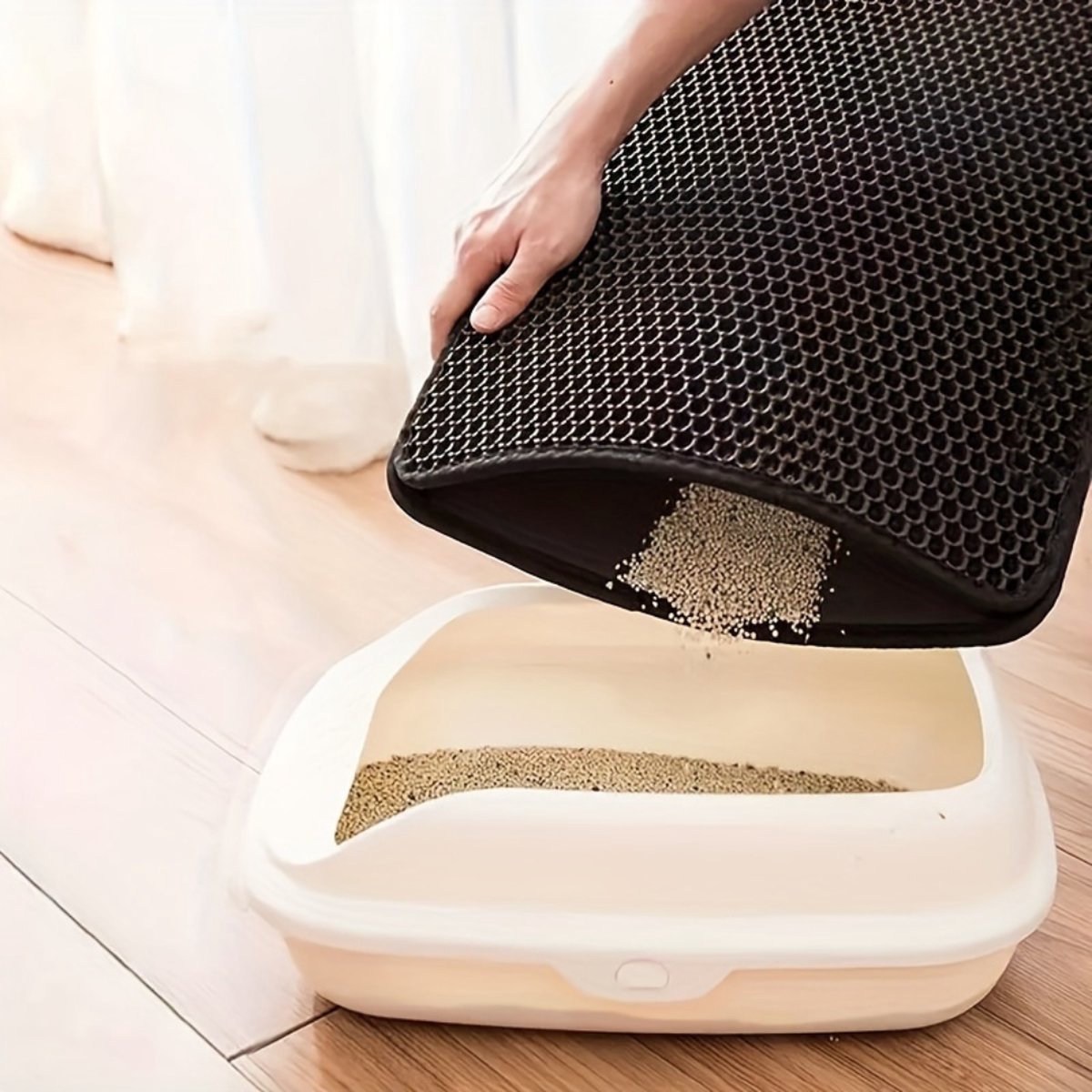 Miniatuur van productfoto 4 van Nivard Kattenbak Mat - Katten Mat - Grit Opvanger - Schoonloopmat Kattenbak - Kattenbak Uitloopmat - Kattenbak Matje - Cat Litter Mat - Wasbaar - Khaki - 40x50cm