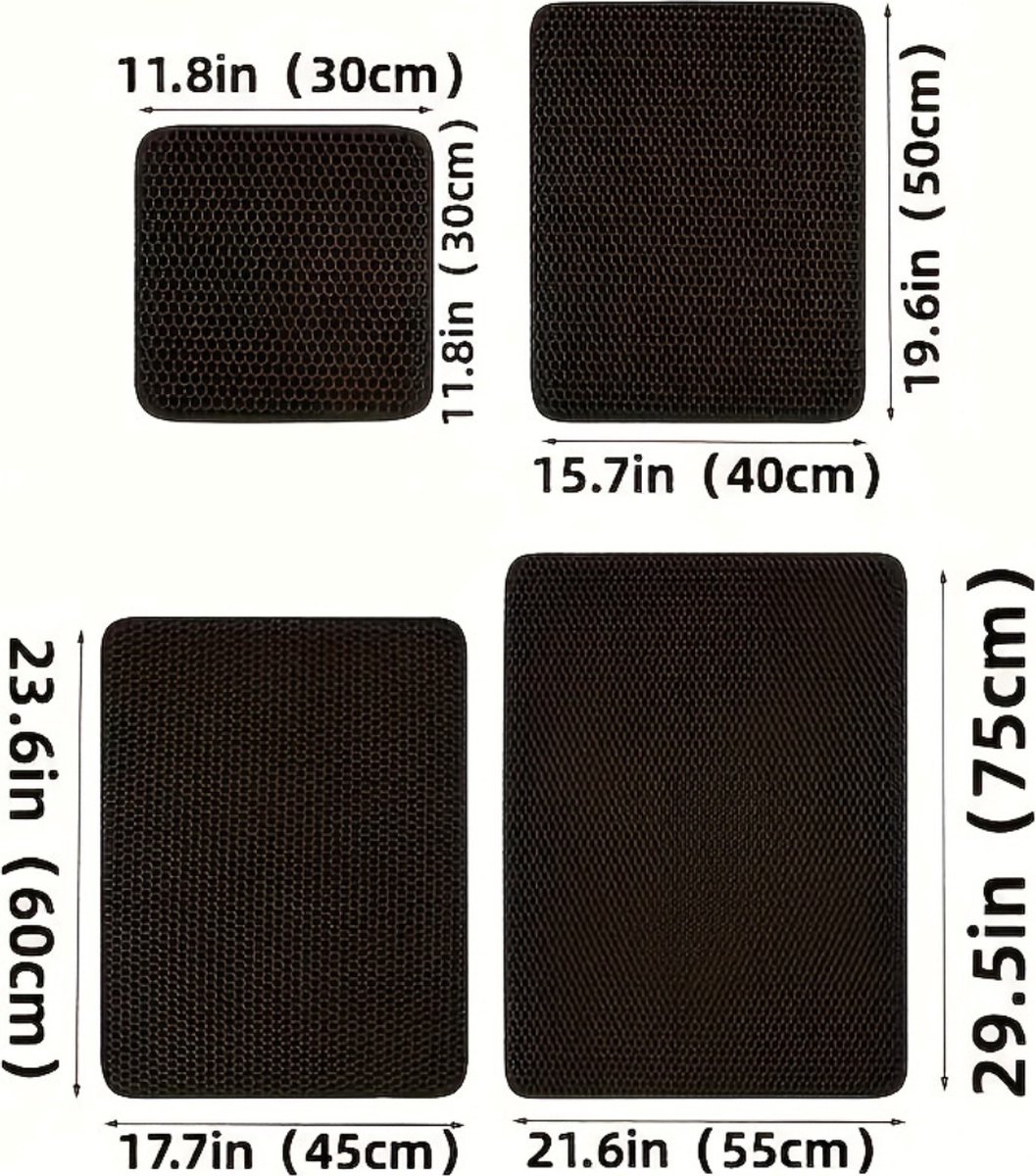 Miniatuur van productfoto 5 van Nivard Kattenbak Mat - Katten Mat - Grit Opvanger - Schoonloopmat Kattenbak - Kattenbak Uitloopmat - Kattenbak Matje - Cat Litter Mat - Wasbaar - Khaki - 40x50cm