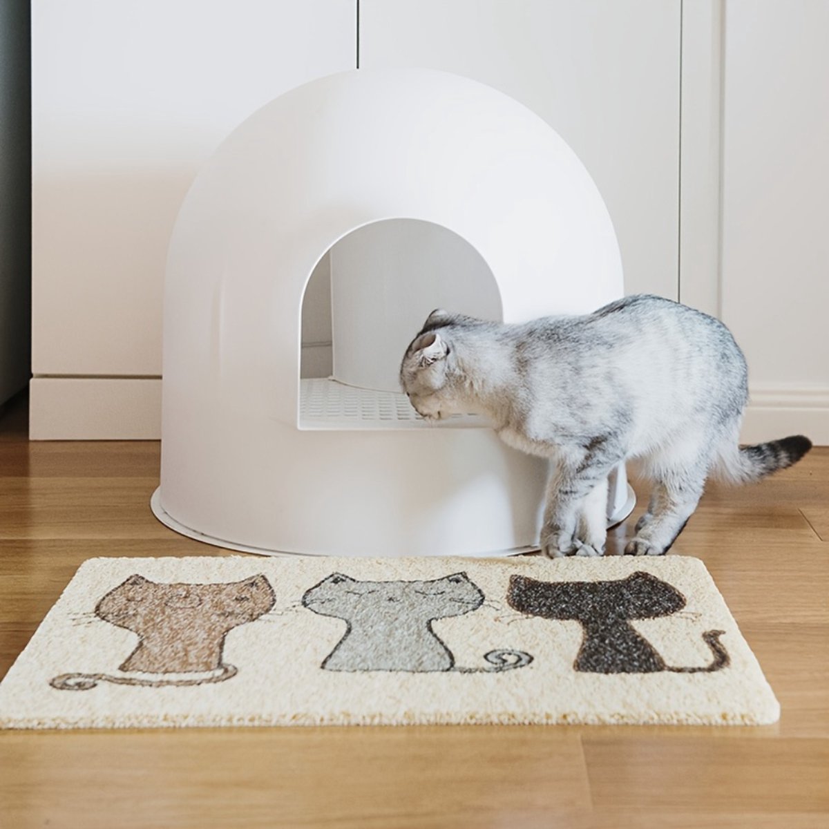 Miniatuur van productfoto 2 van Bovista Kattenbak Mat - Katten Mat - Grit Opvanger - Schoonloopmat Kattenbak - Kattenbak Uitloopmat - Kattenbak Matje - Cat Litter Mat - Kattengrit - 3 Katten