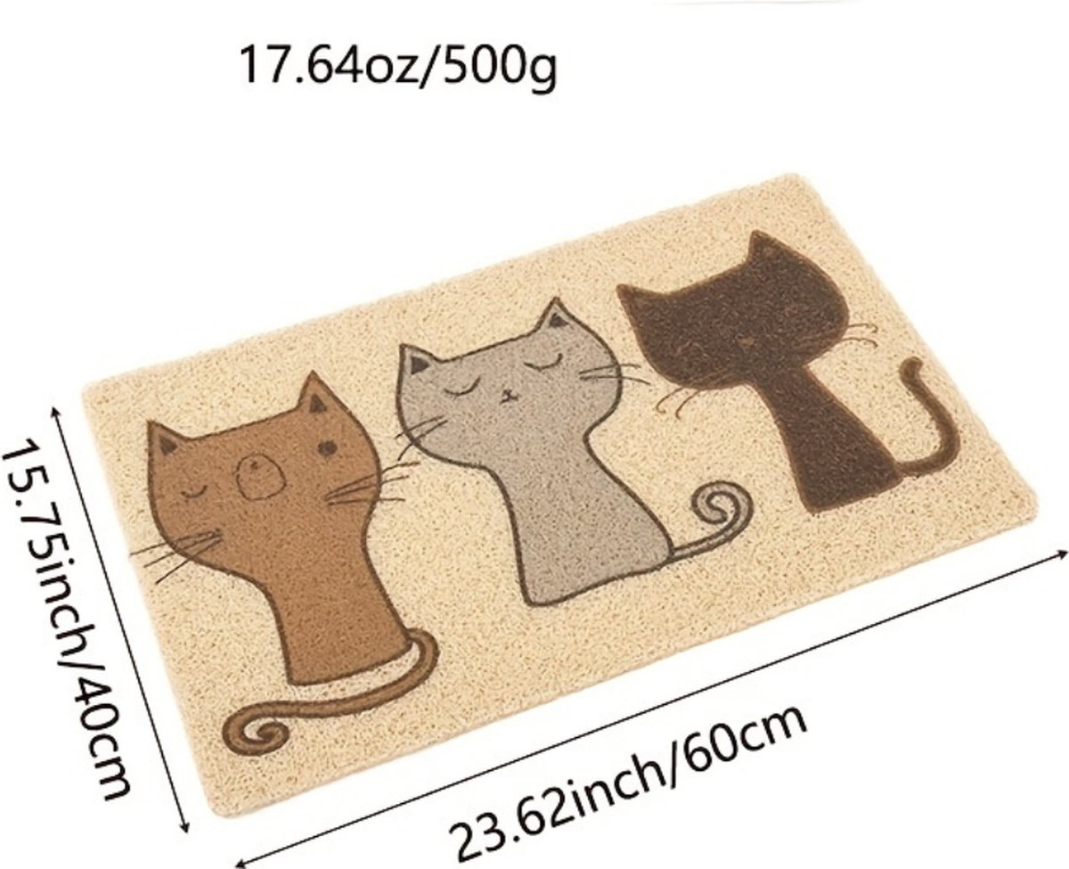 Miniatuur van productfoto 3 van Bovista Kattenbak Mat - Katten Mat - Grit Opvanger - Schoonloopmat Kattenbak - Kattenbak Uitloopmat - Kattenbak Matje - Cat Litter Mat - Kattengrit - 3 Katten