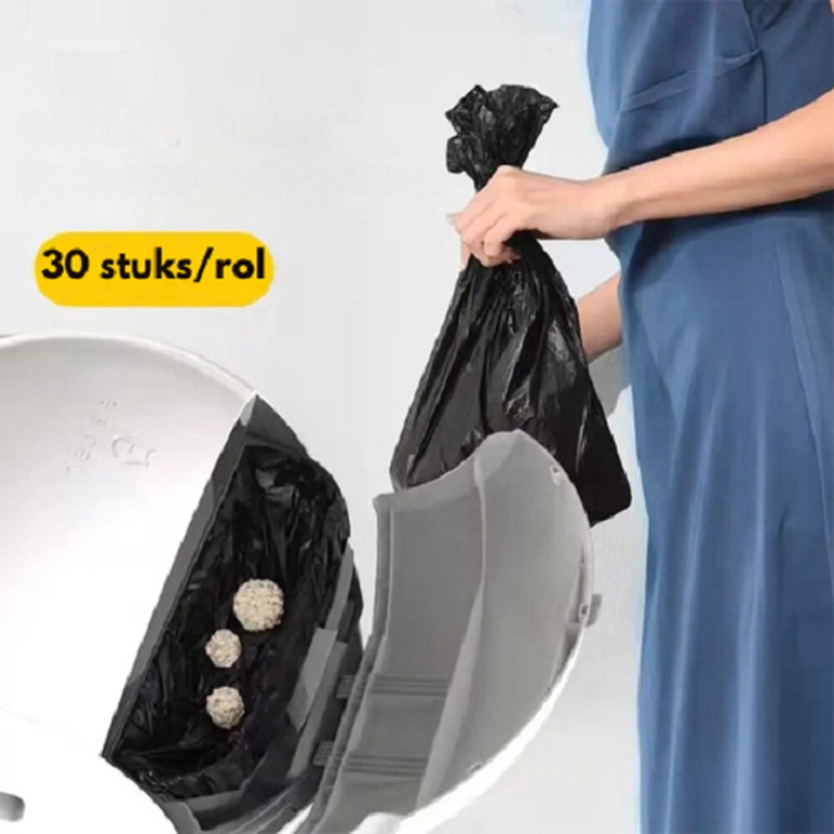 Miniatuur van productfoto 2 van JustValue Kattenbakzakken uitsluitend geschikt voor Els Pet Automatische Kattenbakken- 2 Rollen - 60 Stuks - Geschikt voor Elspet