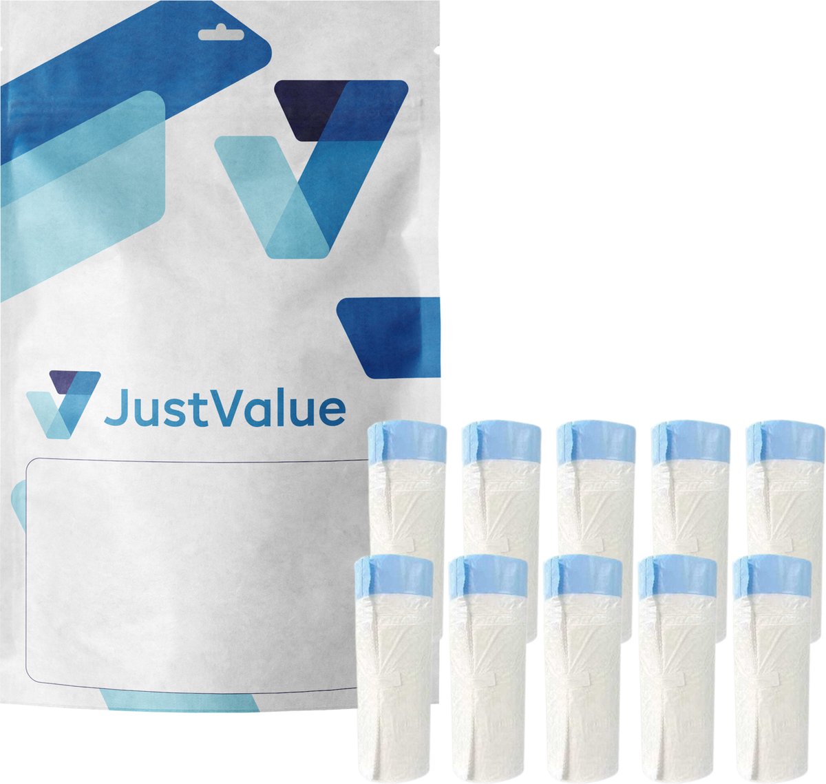 Miniatuur van productfoto 6 van JustValue Kattenbakzakken Uitsluitend Voor Automatische Kattenbakken - 10 rollen - 150 Zakken - 15 Stuks Per Rol - Geschikt voor 65L Kattenbakken