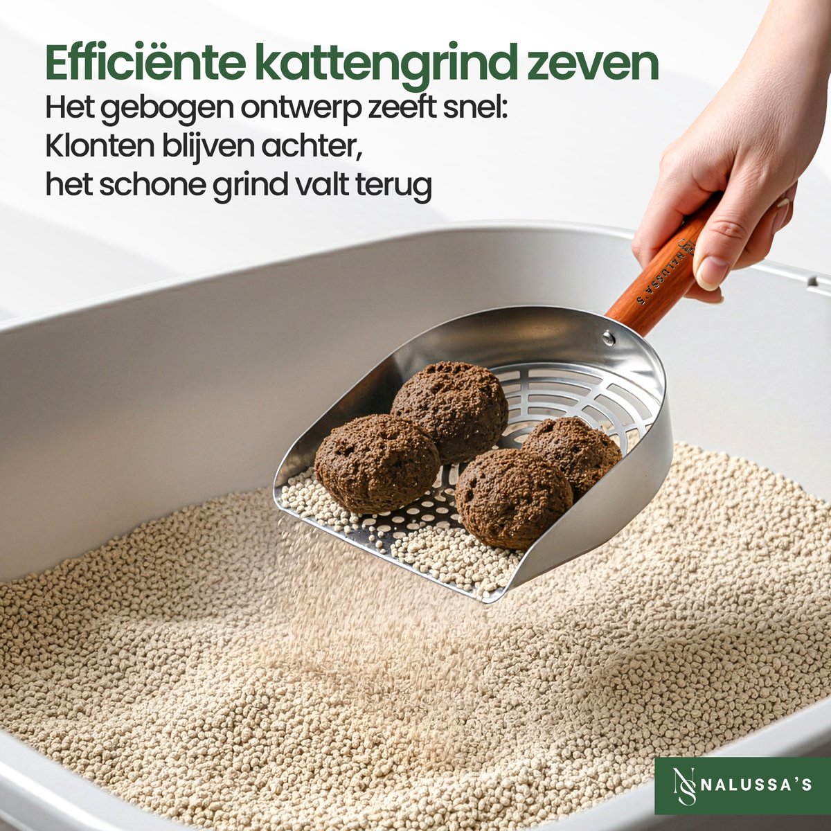 Productfoto 1 van Nalussa's Kattenbakschep - Poepschep lange steel - Kattenbak - Kattenbakvulling - Kattenschep - Kattenbakschep Van Metaal - XL RVS