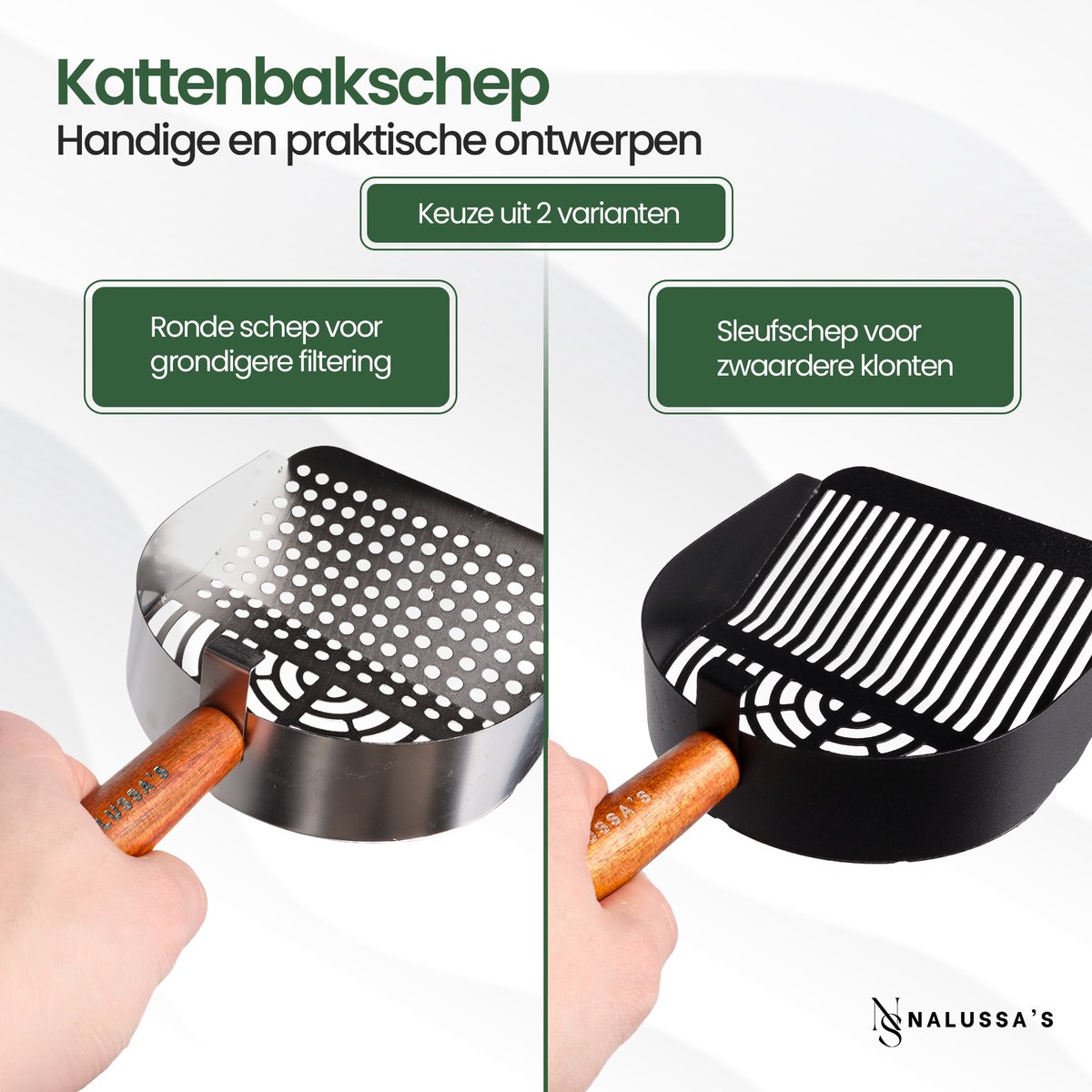 Miniatuur van productfoto 6 van Nalussa's Kattenbakschep - Poepschep lange steel - Kattenbak - Kattenbakvulling - Kattenschep - Kattenbakschep Van Metaal - XL RVS