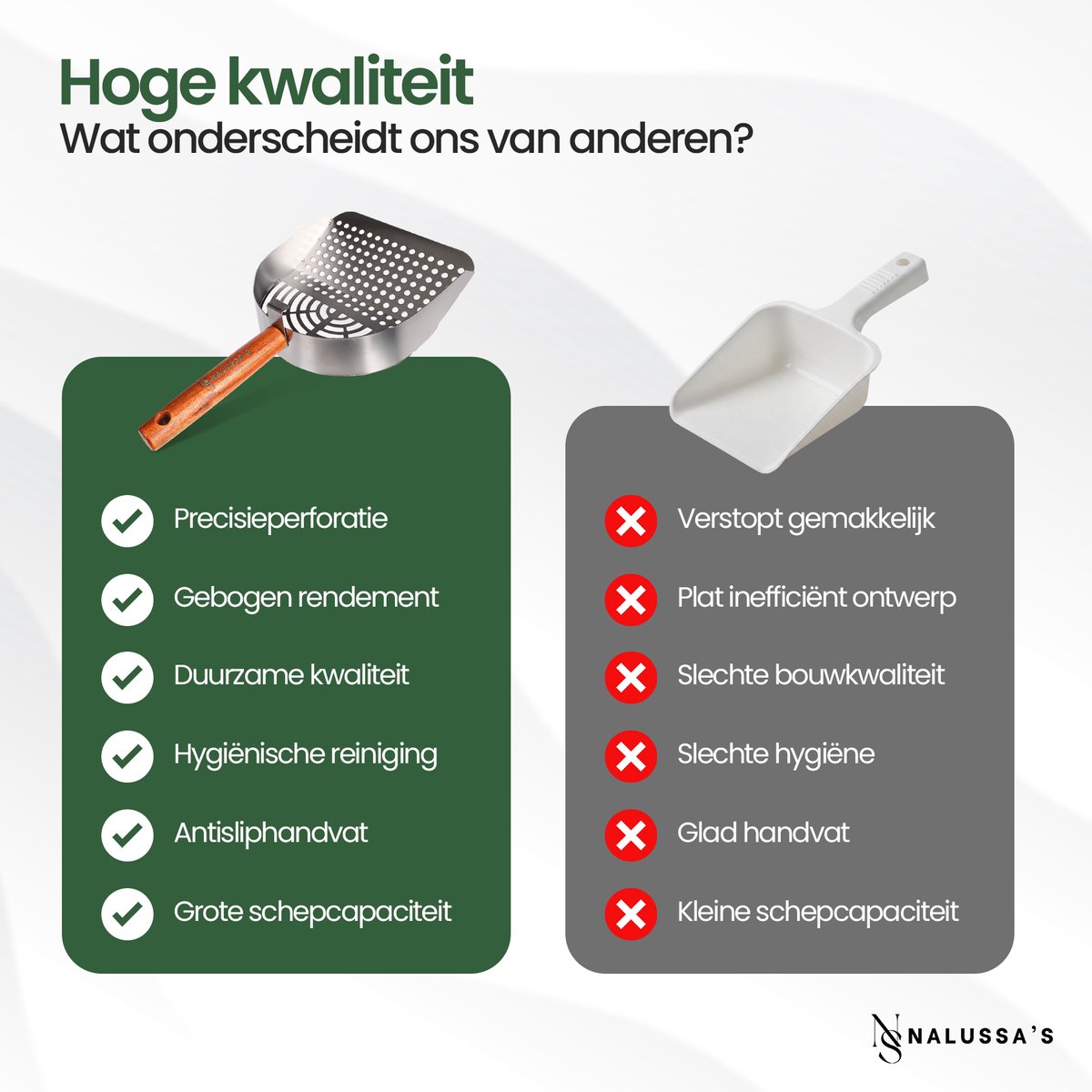Miniatuur van productfoto 8 van Nalussa's Kattenbakschep - Poepschep lange steel - Kattenbak - Kattenbakvulling - Kattenschep - Kattenbakschep Van Metaal - XL RVS
