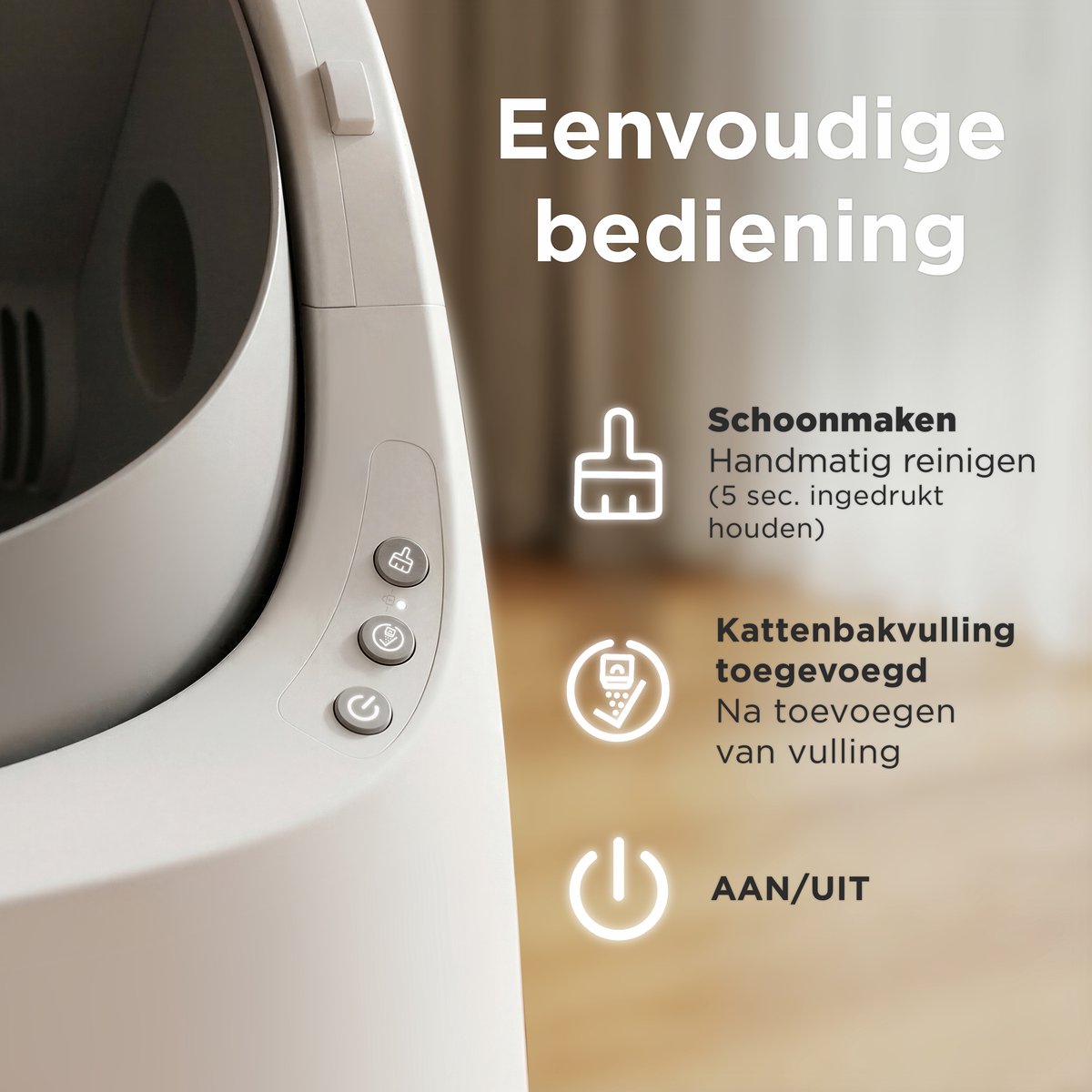 Miniatuur van productfoto 10 van TrevoPet® Automatische Kattenbak - Zelfreinigend & Veilig - Voor Katten tot 12KG - Incl. Mat, 60 Afvalzakjes & Accessoires - 10L Afvalbak - Wit & Grijs