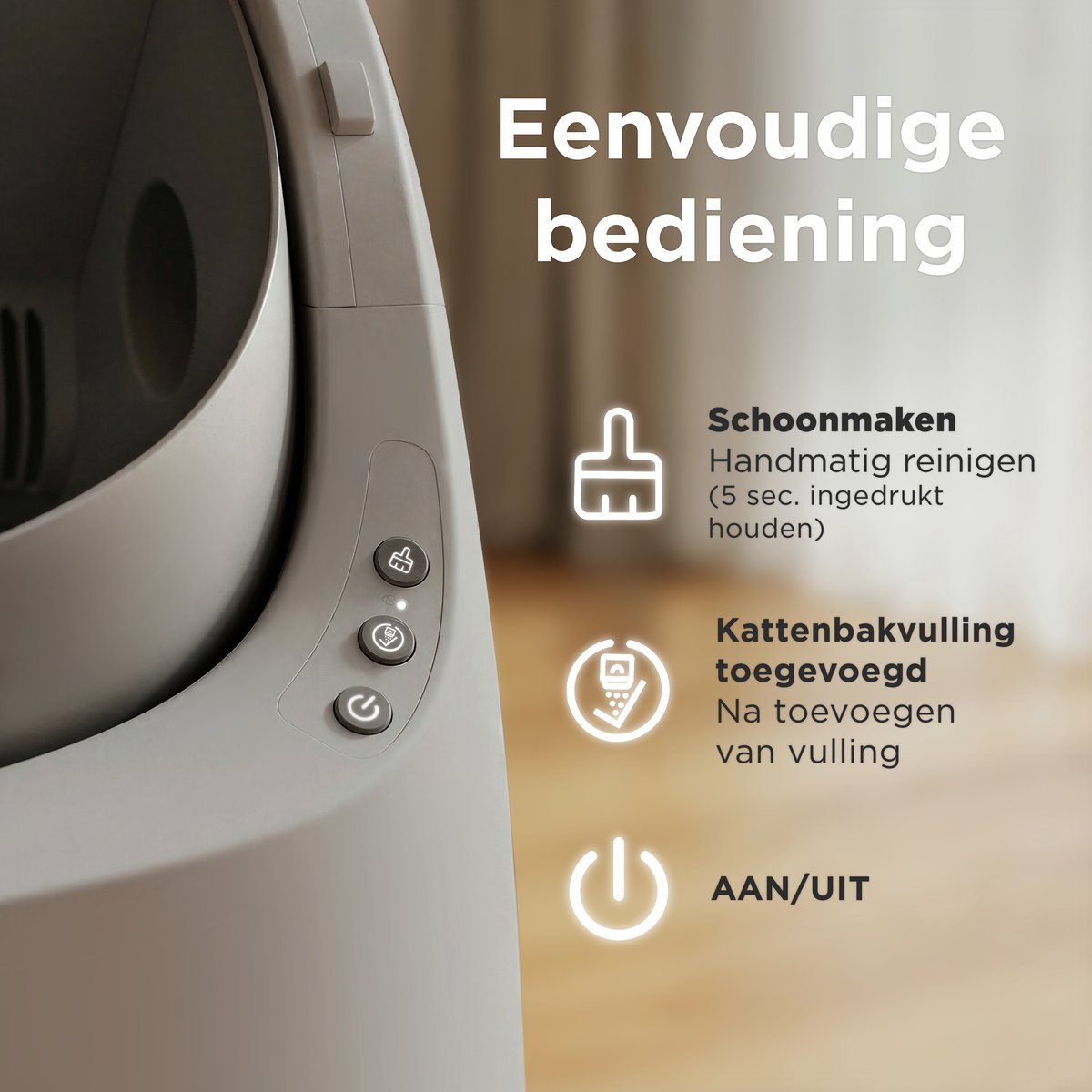Miniatuur van productfoto 9 van TrevoPet® Automatische Kattenbak - Zelfreinigend & Veilig - Voor Katten tot 12KG - Incl. Mat, 60 Afvalzakjes & Accessoires - 10L Afvalbak - Grijs