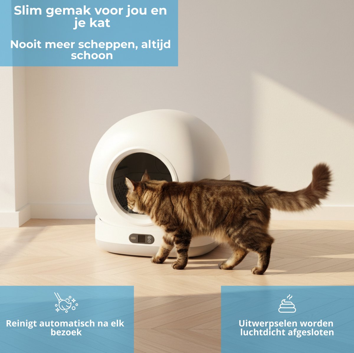 Miniatuur van productfoto 2 van Innova® LitterBox Pro XXL - Automatische Kattenbak - Zelfreinigende Kattenbak - Inclusief App - 82L - Met kattenbakmat en 5 rollen opvangzakjes
