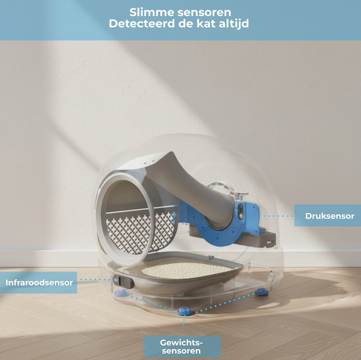 Miniatuur van productfoto 5 van Innova® LitterBox Pro XXL - Automatische Kattenbak - Zelfreinigende Kattenbak - Inclusief App - 82L - Met kattenbakmat en 5 rollen opvangzakjes