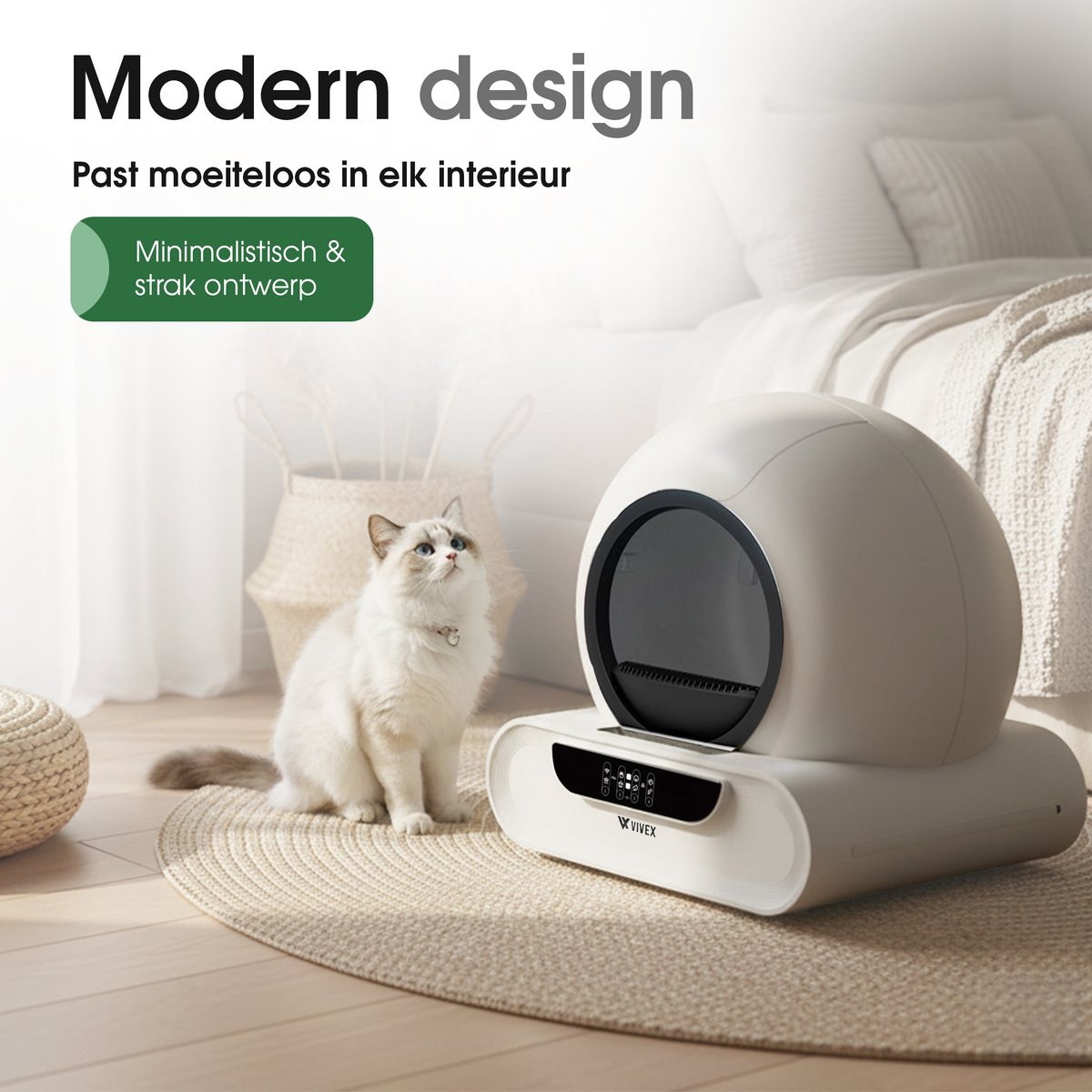 Miniatuur van productfoto 4 van Vivex® Automatische Kattenbak – Zelfreinigende Kattenbak - Elektrische Kattenbak Inclusief App – 75L - incl Matje en 5 Rollen opvangzakjes - XXL