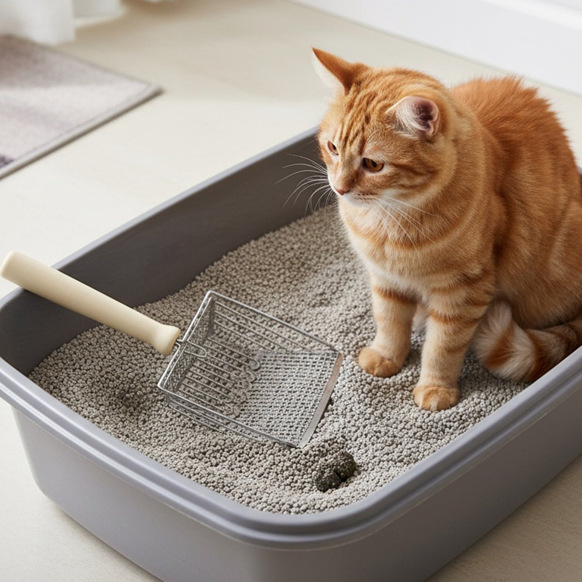 Miniatuur van productfoto 6 van Ynkkvre - Kattenbak Schep - Metalen Kattenbak Schep met Comfortabel Houten Handvat - Zandafstand 7 mm - Kattenbak Accessoire - Katten Schep