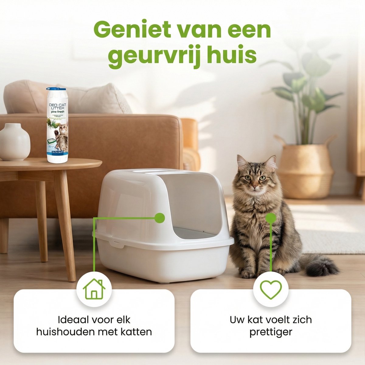 Miniatuur van productfoto 3 van 1 x The Pet Doctor – Kattenbak Verfrisser – Deo - Cat Litter Pine Fresh – 750 g - Kattenbak Geur Neutraliseren - Kattenbak Deodorant - Geurverdrijver Kattenbak - Kattenbak Frisse Geur