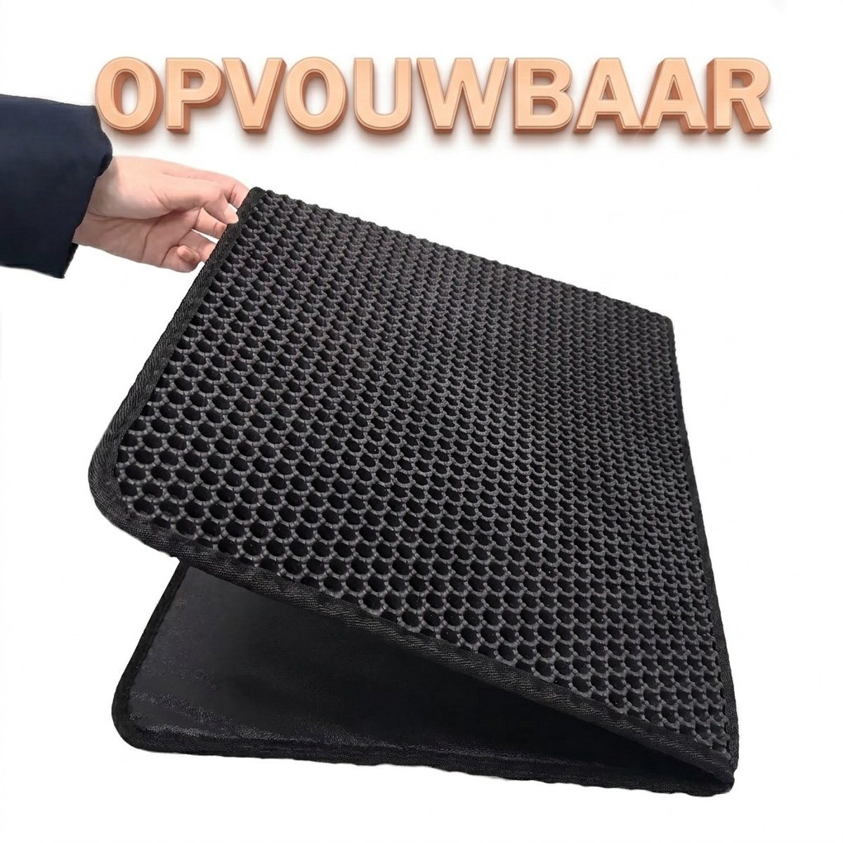Miniatuur van productfoto 7 van CenZ® Kattenbakmat, XXL, 80 x 60 cm, Kattenbakmat Grit Opvanger, Kattenbakonderlegger, LEREN ZOOL, Dubbellaags, Urine En Waterdicht EVA-Materiaal, Kattenpootdesign, Beschermt Vloer En Tapijt, Gemakkelijk Te Reinigen, Grijs