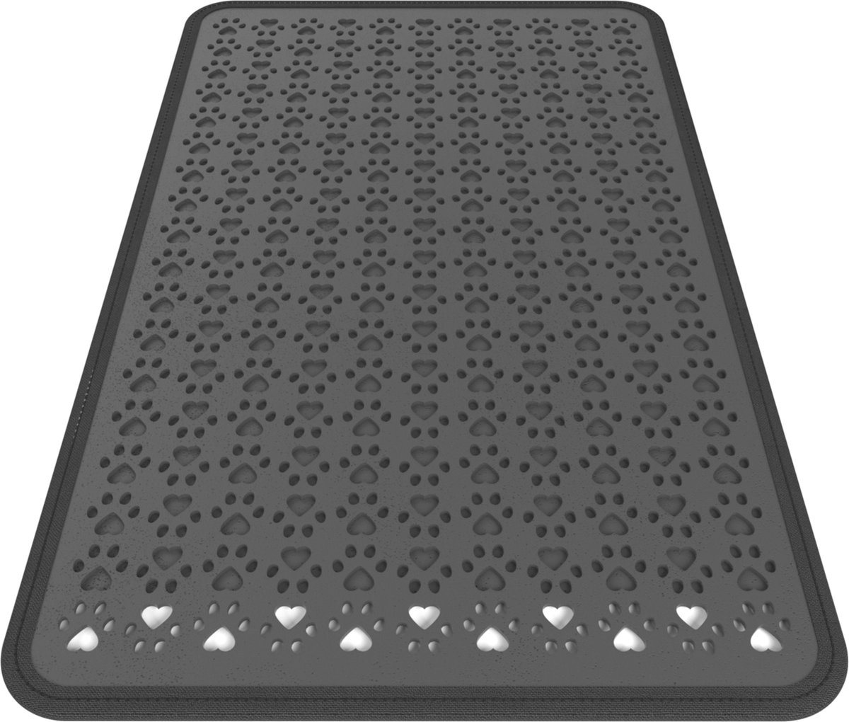 Miniatuur van productfoto 2 van Kattenbakmat - XXL- 75 x 60 cm - Uitloopmat Kat - Kattenmat - Kattenbakvulling - Opvang ruimte - Grit opvanger - Waterdicht - Eco friendly - Antraciet