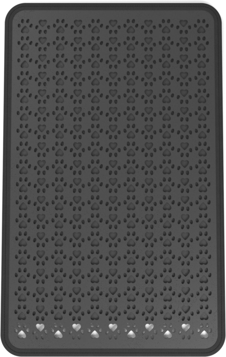 Miniatuur van productfoto 3 van Kattenbakmat - XXL- 75 x 60 cm - Uitloopmat Kat - Kattenmat - Kattenbakvulling - Opvang ruimte - Grit opvanger - Waterdicht - Eco friendly - Antraciet
