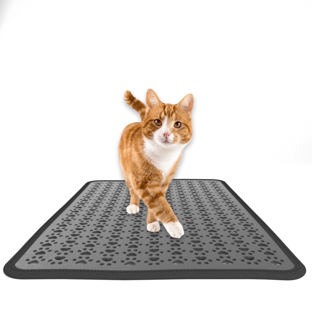 Miniatuur van productfoto 5 van Kattenbakmat - XXL- 75 x 60 cm - Uitloopmat Kat - Kattenmat - Kattenbakvulling - Opvang ruimte - Grit opvanger - Waterdicht - Eco friendly - Antraciet