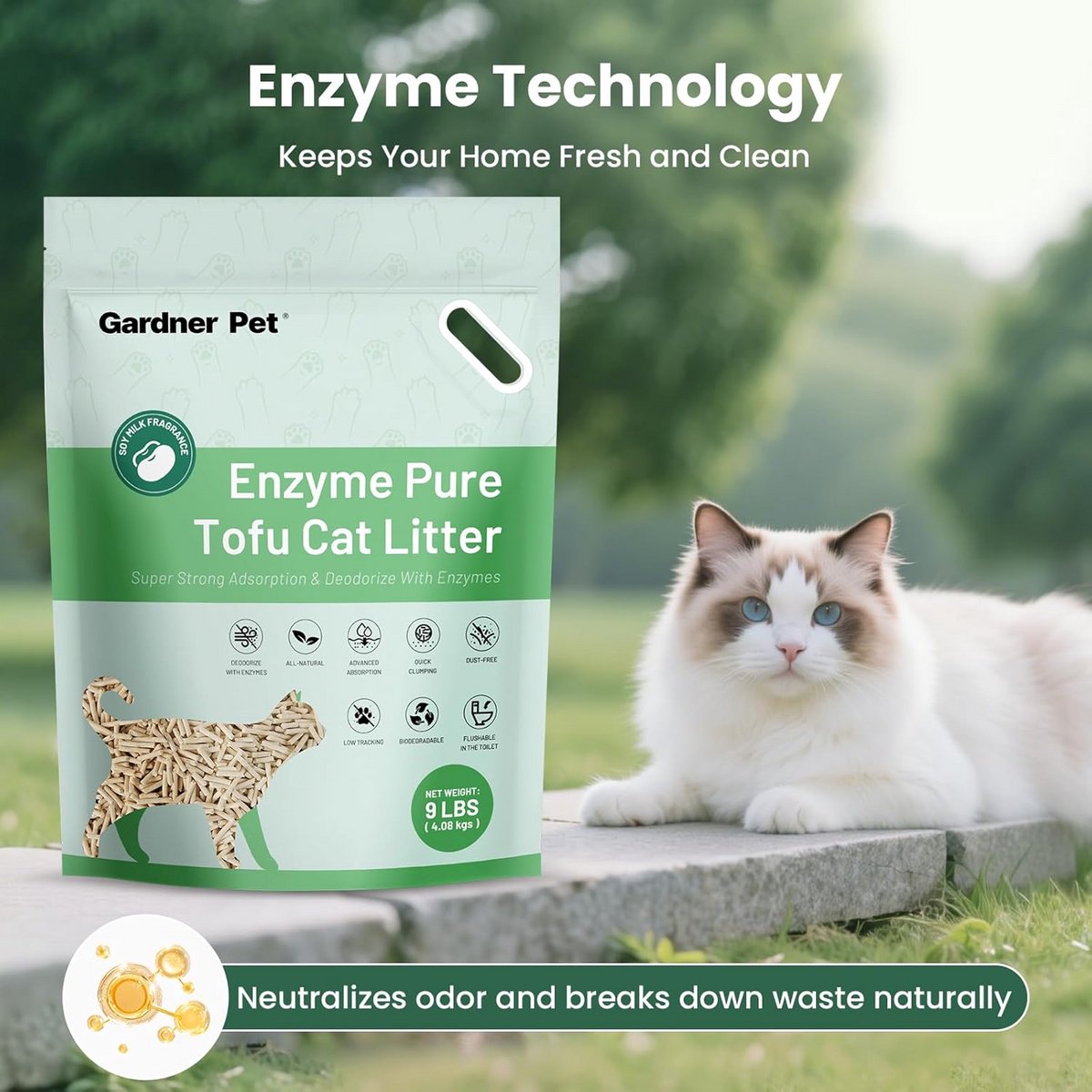 Miniatuur van productfoto 6 van Plantaardige Tofu Kattenbakvulling met Sterke Klontvorming en Geurneutralisatie