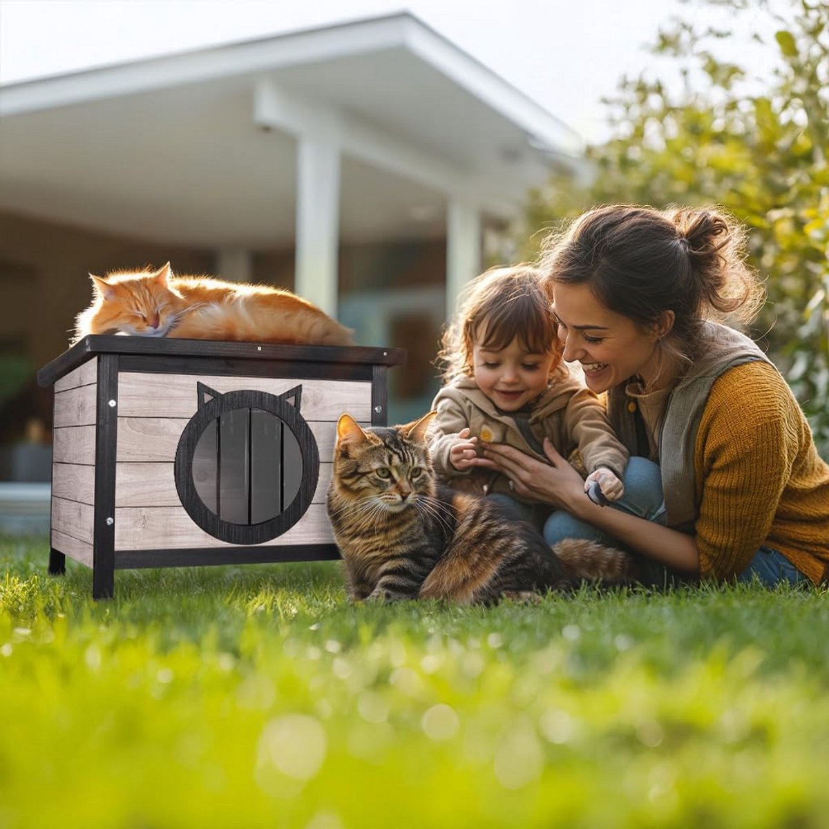 Miniatuur van productfoto 2 van Kattenbak Kast - Kattenhuis met Deuren - Katten Meubel Ombouw - Kattenkast - Kattenruimte meubelstuk